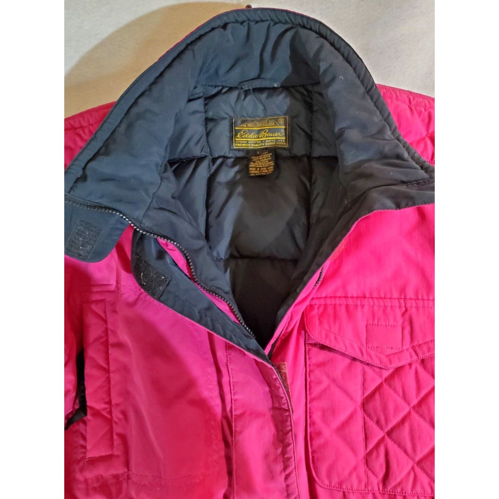 Eddie Bauer VINTAGE Eddie Bauer Parka Coat Jacket Down Goose Signature Womens Large Pink 90s Outdoor Winter - Athletic Lined Zip Size L / US 10 / IT 46 - 2 Thumbnail