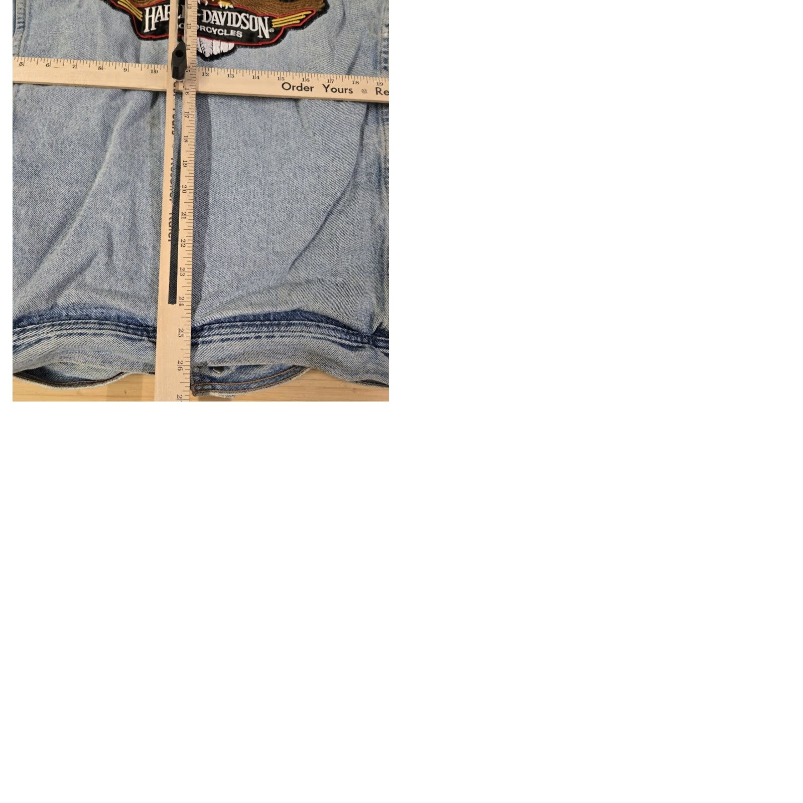 Camel VINTAGE Joe Camel Cigarettes Denim Sherpa Lined Jean Jacket Harley Patch XL Men Blue Denim Jacket Size US 36 / EU 52 - 10 Thumbnail