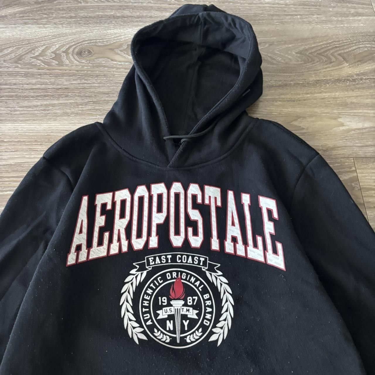Aeropostale Crazy Vintage Y2K/2000s Black Aeropostale Streetwear Skater Hoodie! Size 2XL Size US XXL / EU 58 / 5 - 2 Thumbnail