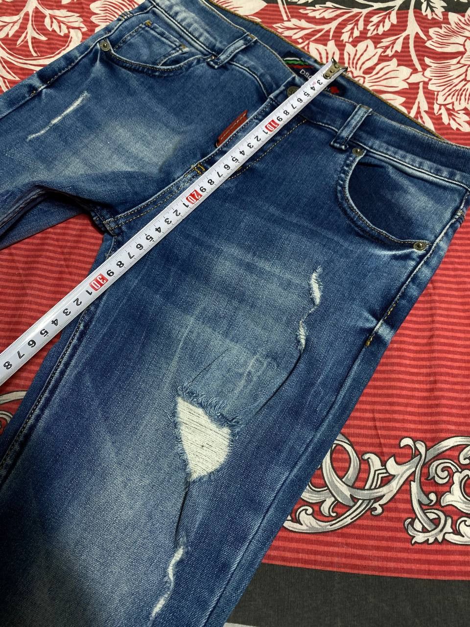 Japanese Brand Crazy Crash Dirty Baggy Faded Jean Japan Avant Garde Style Size US 30 / EU 46 - 21 Thumbnail