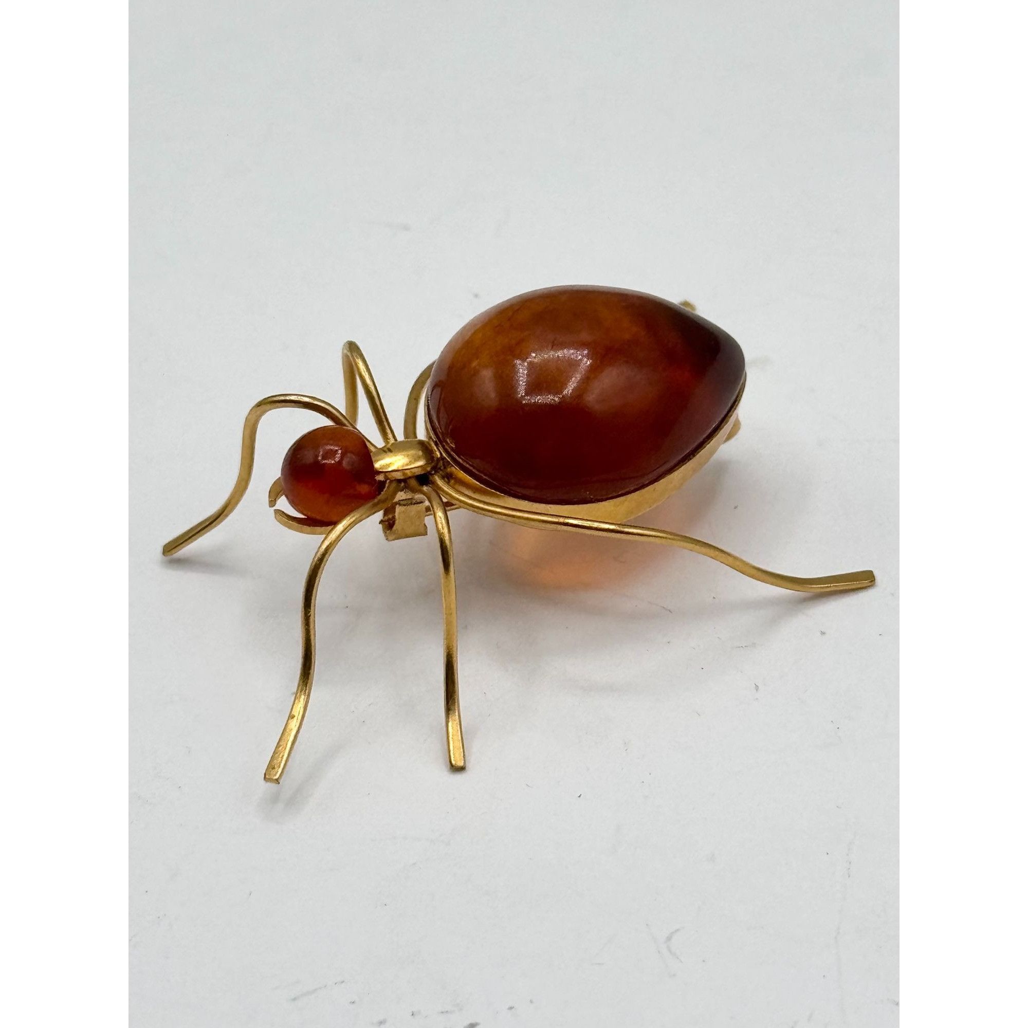 Vintage Vintage Amber stone spider bug Insect brooch pin Size ONE SIZE - 3 Thumbnail