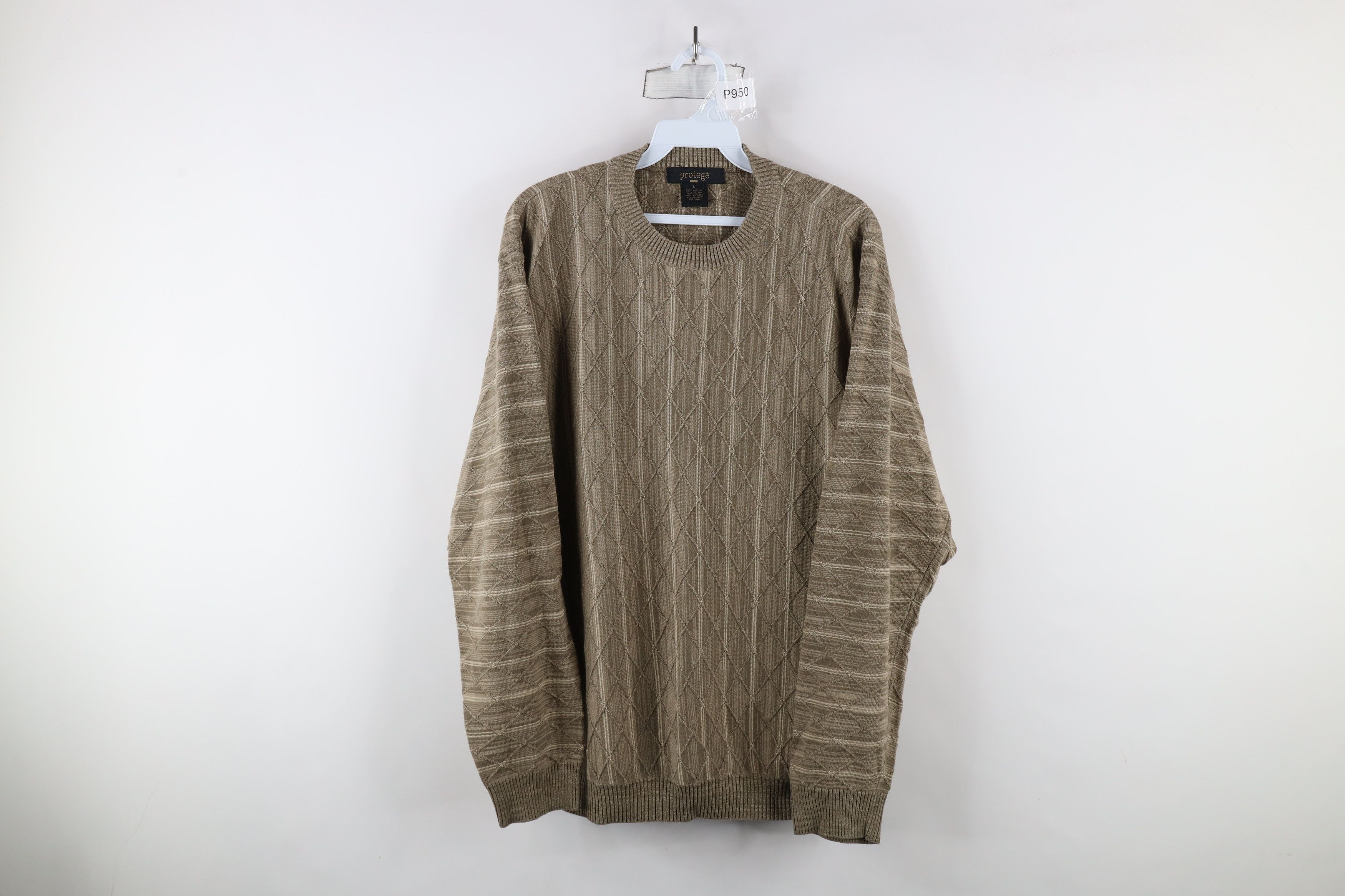 Vintage Vintage 90s Coogi Style Diamond Knit Crewneck Sweater Size US L / EU 52-54 / 3 - 1 Thumbnail