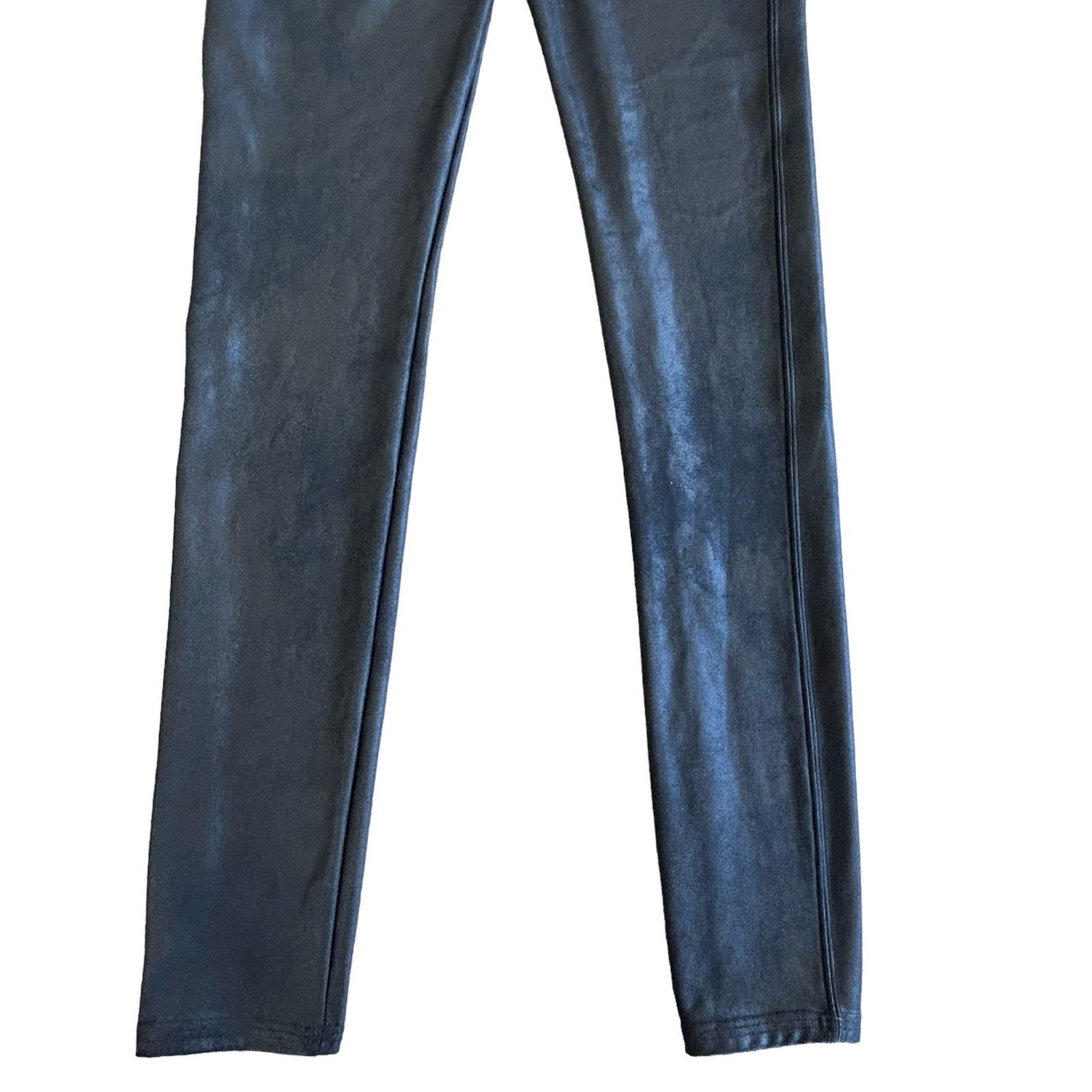 Spanx Spanx Faux Leather Leggings M Black Rocker Sexy Biker Goth Size 31" - 5 Thumbnail
