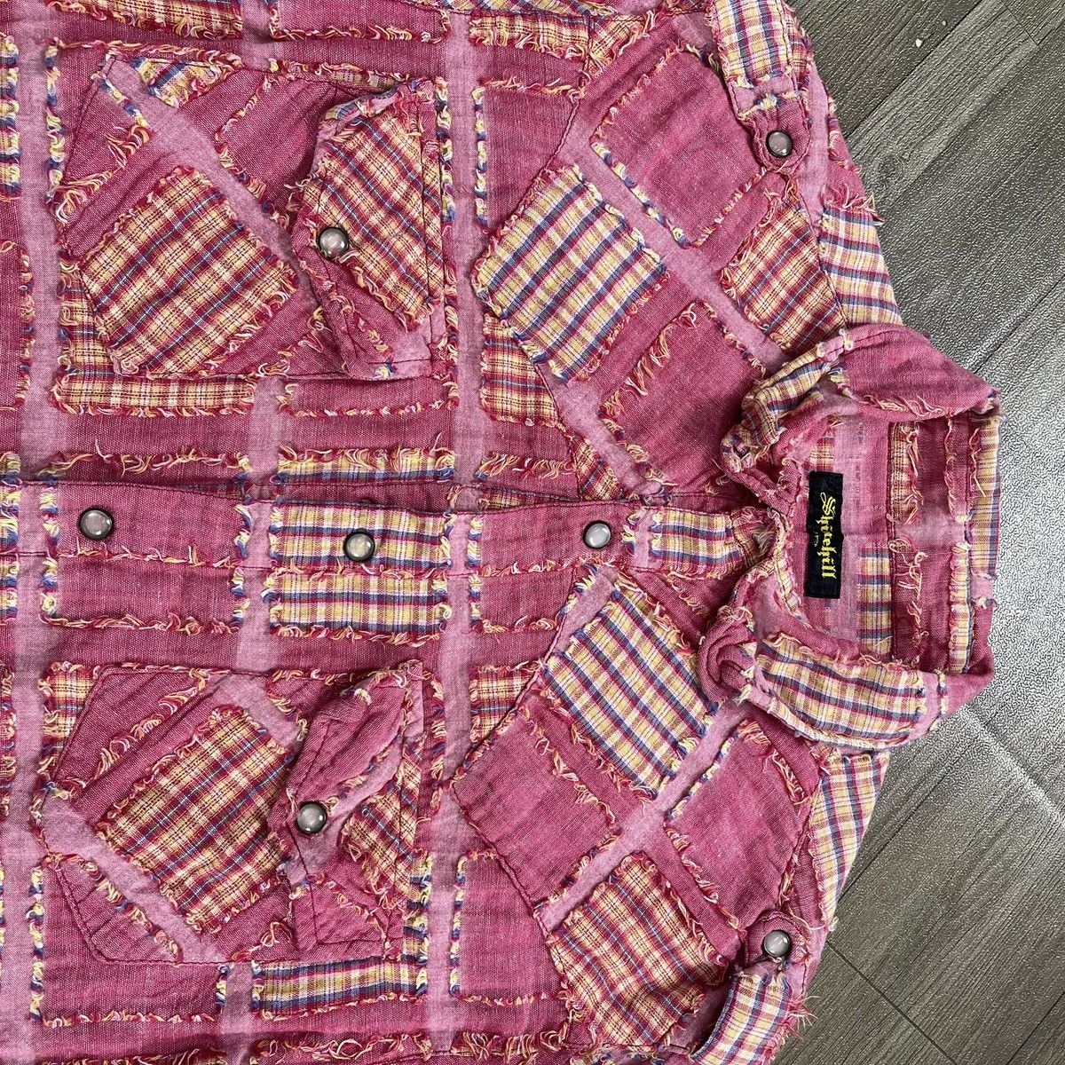 20471120 2000's Shinehills Plaid Punk Grunge Style Patchwork Shirt Size US S / EU 44-46 / 1 - 4 Thumbnail