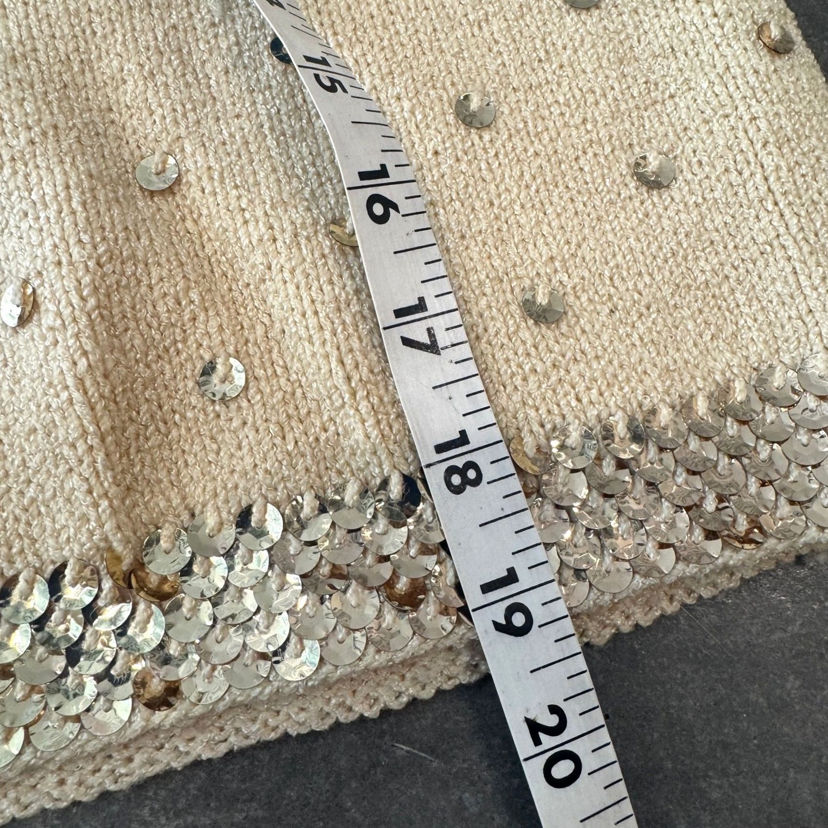 Thrasher VINTAGE Y2K 90's Beige Sequin Cardigan Sweater Japan Hand Knit Cream Small Womens Cardigan Size S / US 4 / IT 40 - 6 Thumbnail