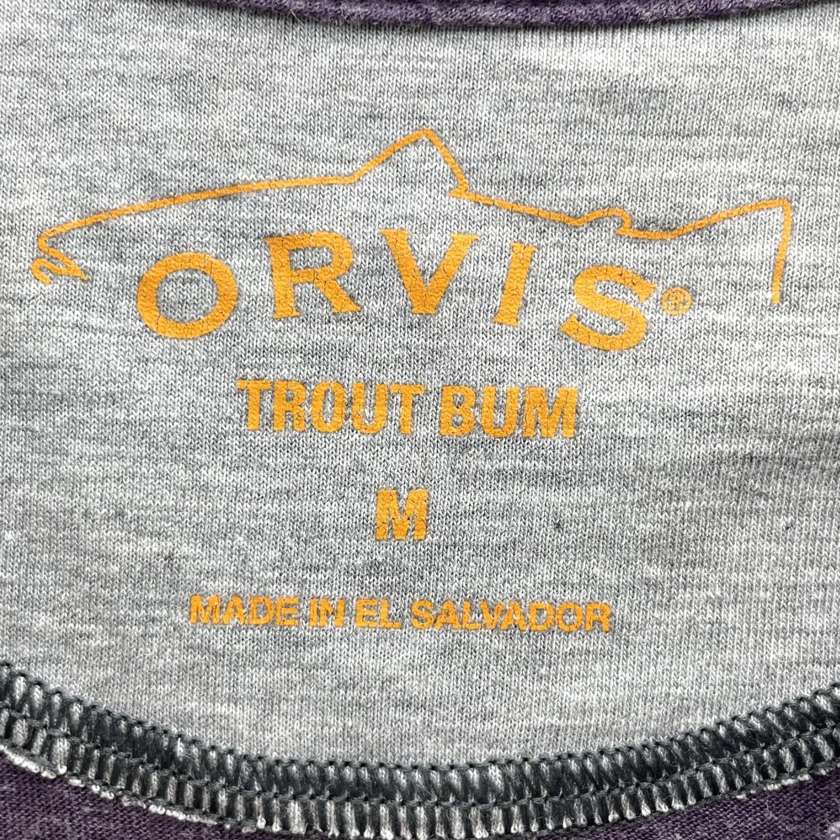 Orvis VINTAGE Orvis Trout Bum T-Shirt Mens Medium Purple Fly Fishing Performance Outdoors Camp Size US M / EU 48-50 / 2 - 4 Thumbnail