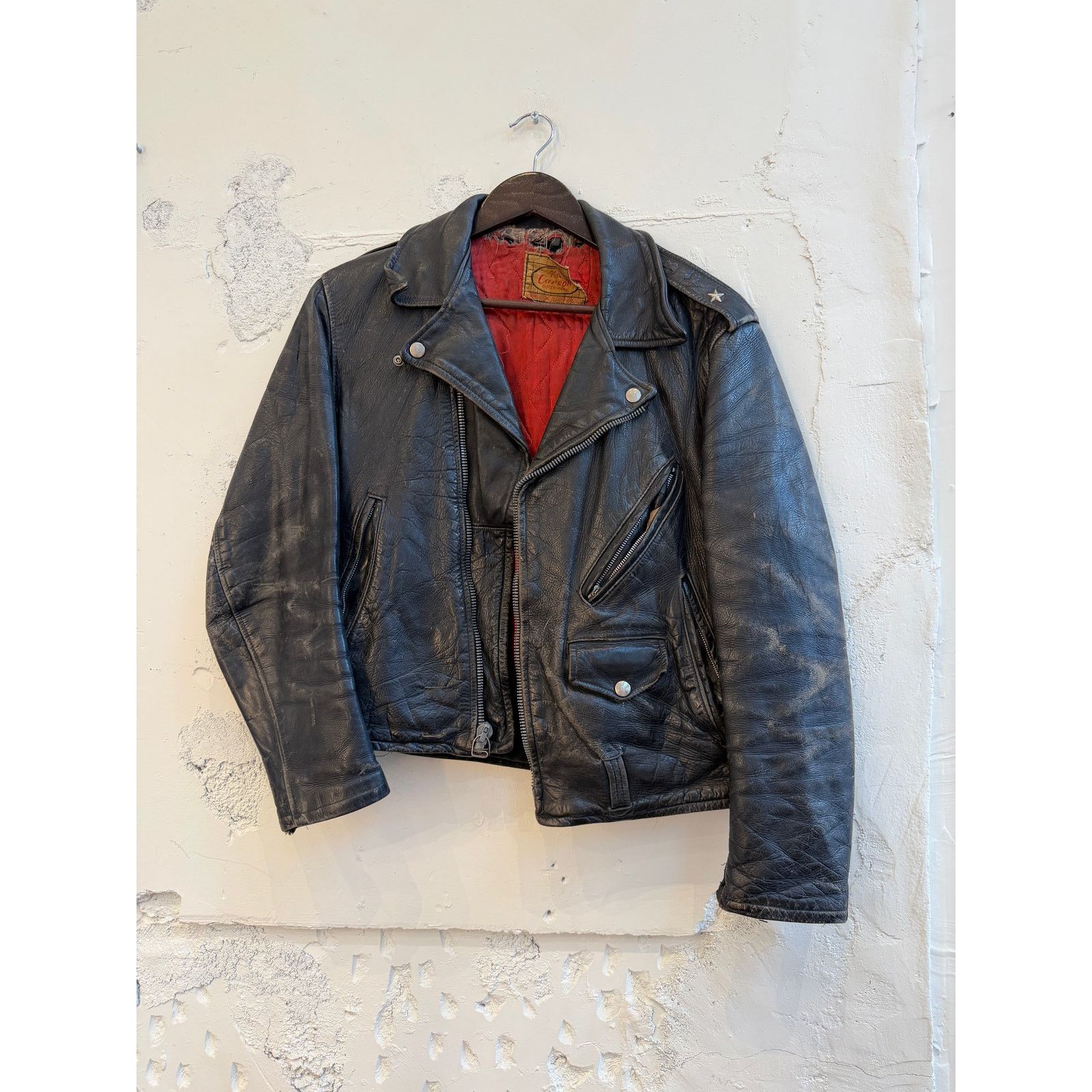 Vintage Vintage Kit Carson 50's Black Leather Moto Jacket Size US S / EU 44-46 / 1 - 1 Thumbnail