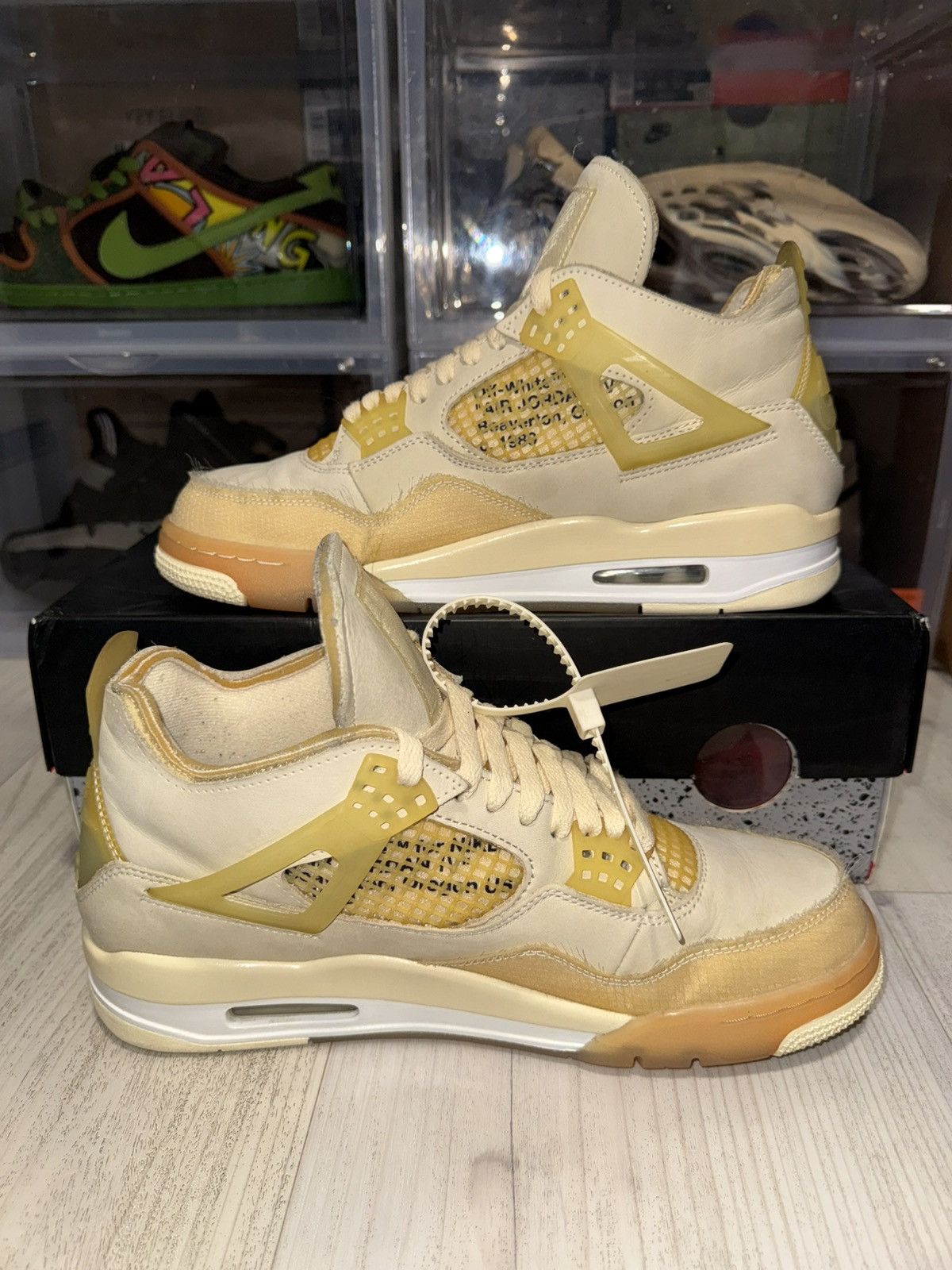 Jordan Brand × Off-White Women’s Air Jordan 4 Retro SP Off White Sail Size US 11 / IT 41 - 3 Thumbnail