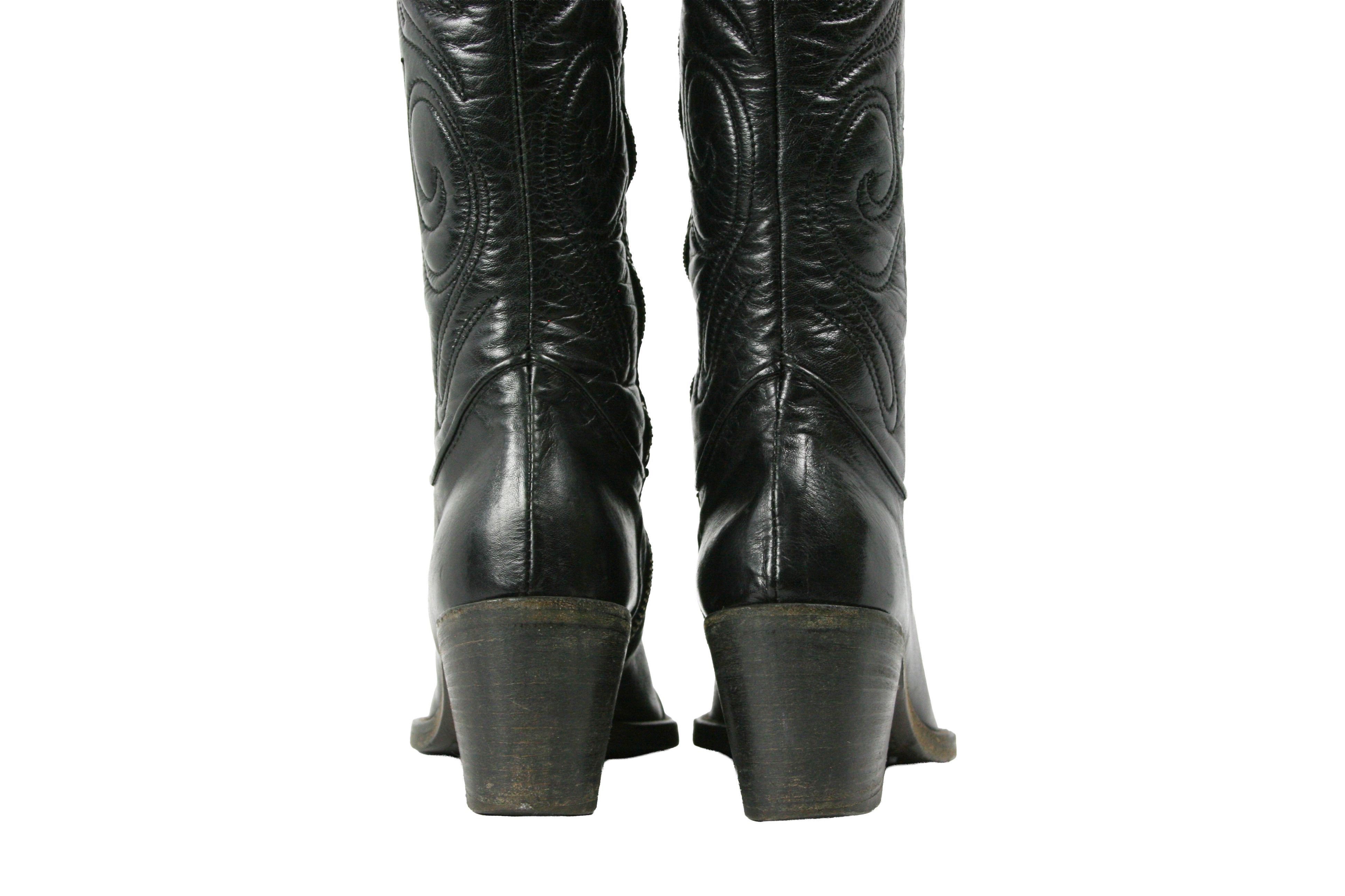 Other Fauzian Jeunesse Y2K Knight Rockstuds Leather Knee Boots Size US 5 / IT 35 - 16 Thumbnail