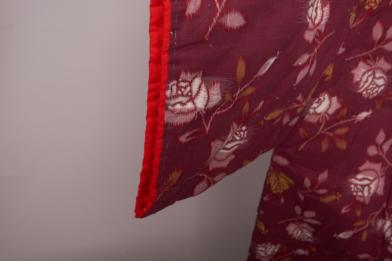 Vintage 1960s Japanese Winter Kimono Jacket Velvet Trim Size ONE SIZE - 4 Thumbnail