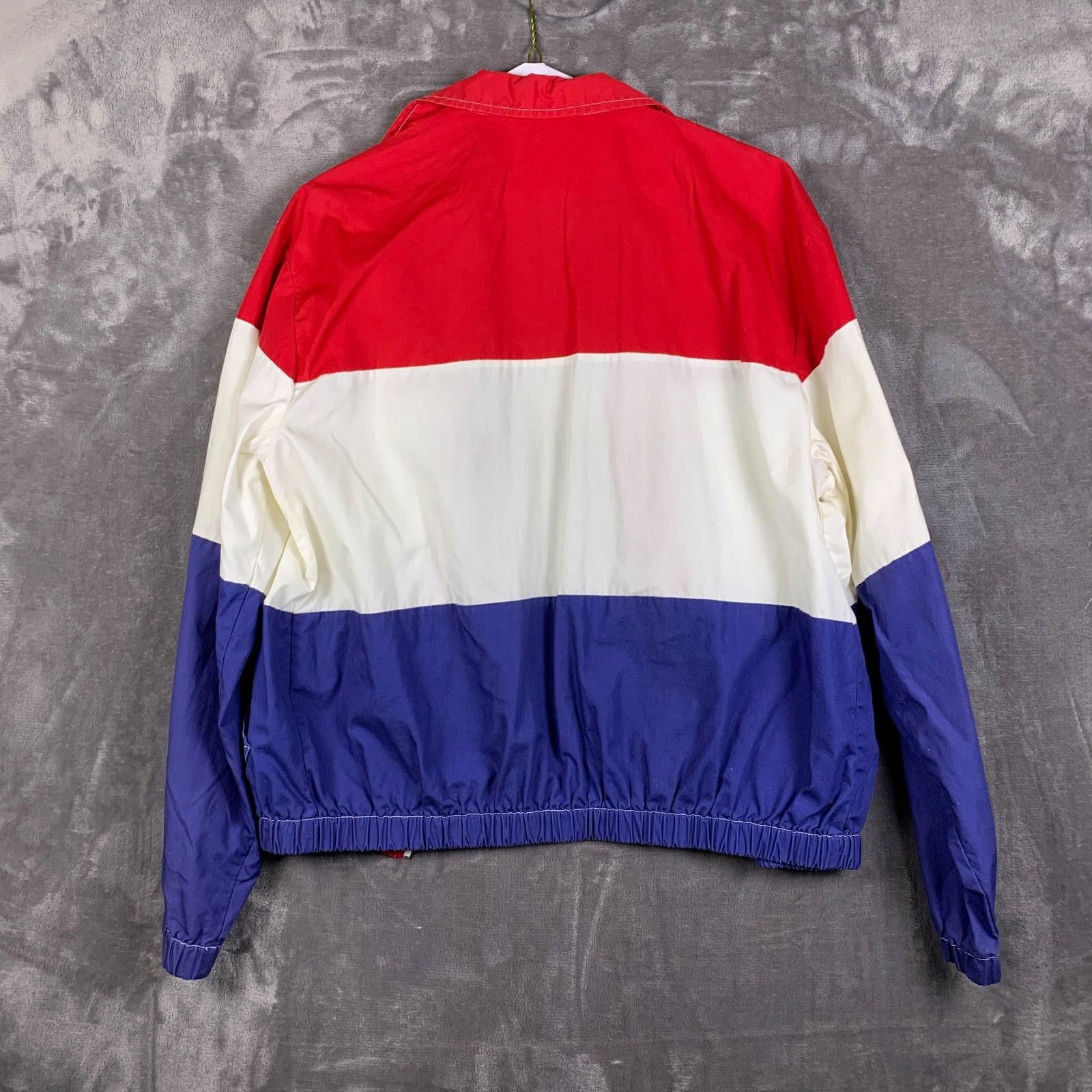 Designer VINTAGE Mel Fox Co Red White Blue Light Windbreaker Sz.L 305 Size US L / EU 52-54 / 3 - 2 Thumbnail