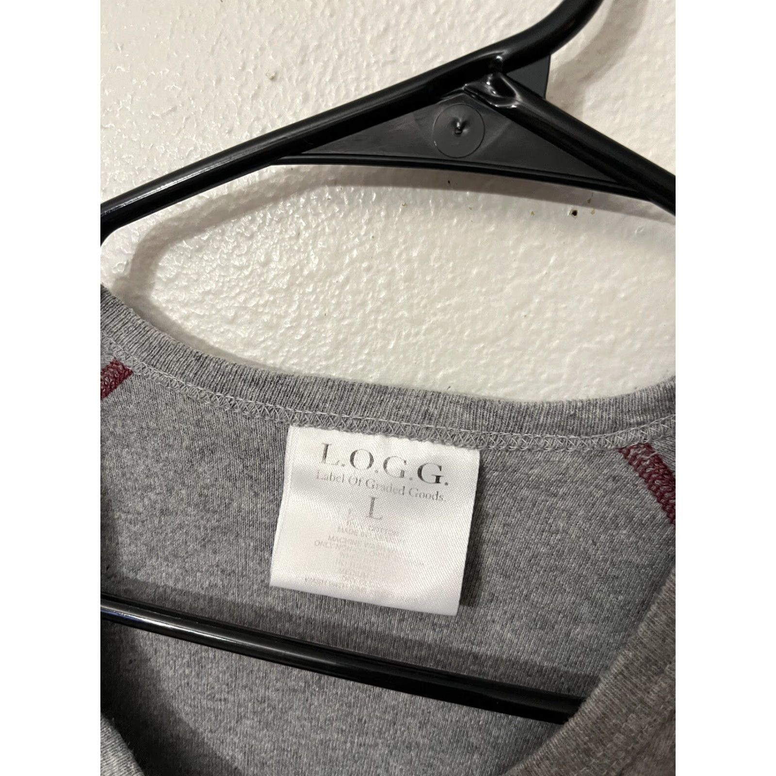 Vintage VINTAGE L.O.G.G. Long Sleeve Knit Top Marble Gray Adult Large Womens T-Shirt Size L / US 10 / IT 46 - 3 Thumbnail