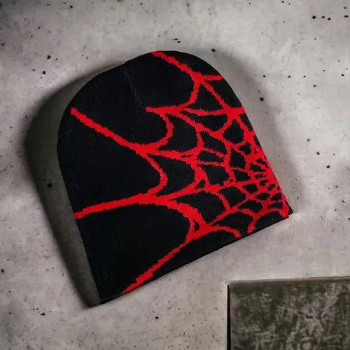Japanese Brand × Vintage Japanese Vintage Spider Web Alt Punk Y2K Knitted Hat Size ONE SIZE - 1 Thumbnail