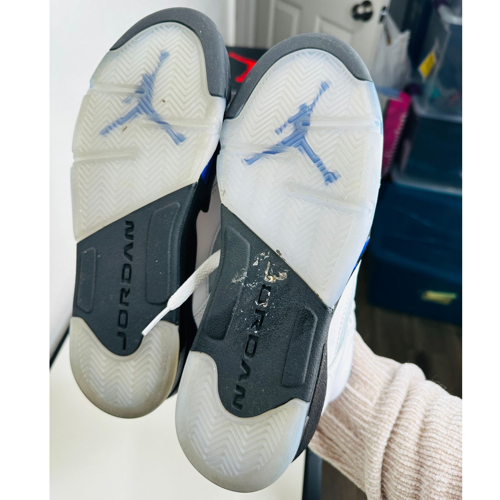 Nike Nike Air Jordan 5 Retro (GS)White Dark Concord Black Sneaker Size US 6.5 / EU 39-40 - 6 Thumbnail