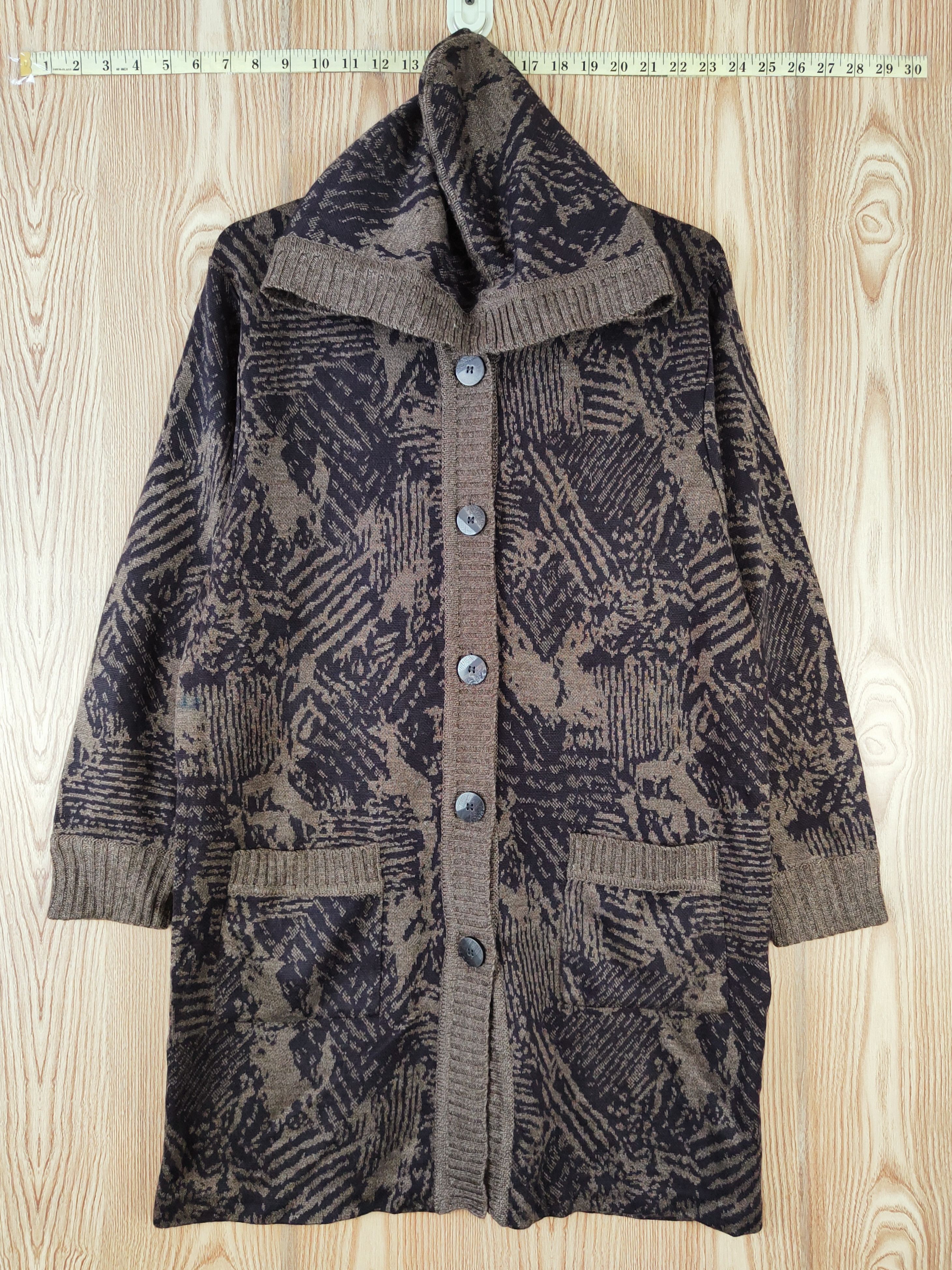 Japanese Brand Chasse au Bias Dark Brown Hoodie Long Cardigan #W428 Size US M / EU 48-50 / 2 - 1 Thumbnail