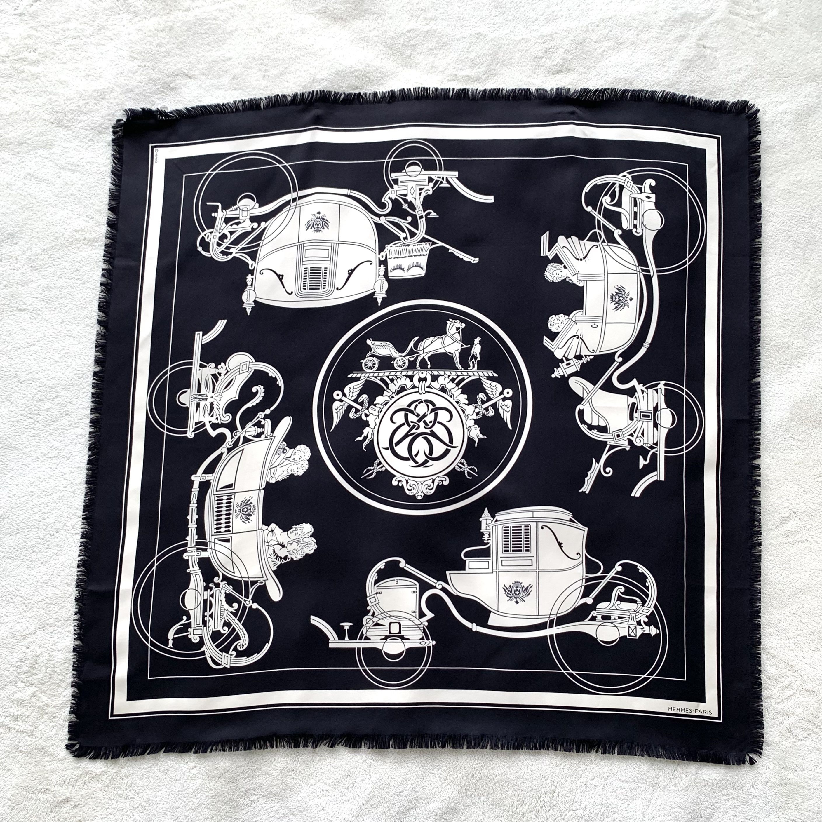 Hermes Hermès Ex-Libris Silk Scarf Black (80×80 cm) Size ONE SIZE - 1 Thumbnail