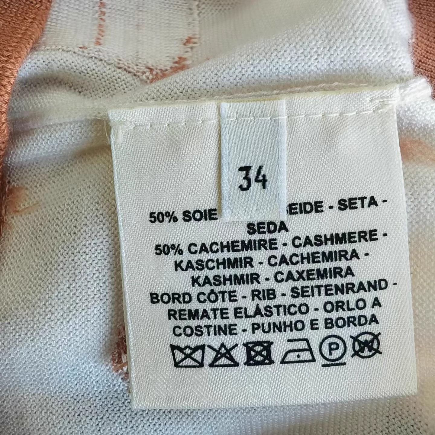 Hermes HERMES Double-Faced Cashmere Crew Tee Wmns Orange Size XS / US 0-2 / IT 36-38 - 4 Thumbnail