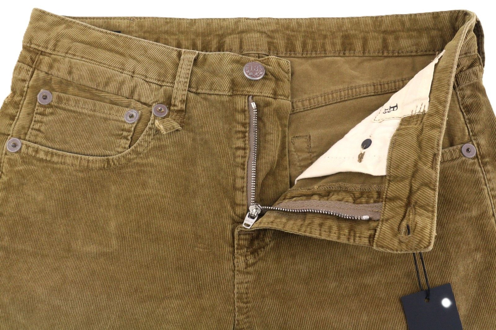 R13 BOY STRAIGHT 27 Golden Brown Stretch Cord Zip FW25 86844 Size 27" / US 4 / IT 40 - 5 Thumbnail