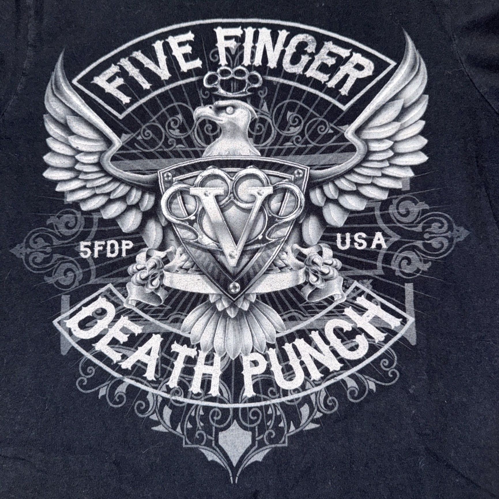 Vintage Five Finger Death Punch Shirt Men M Black Medium Size US M / EU 48-50 / 2 - 2 Thumbnail