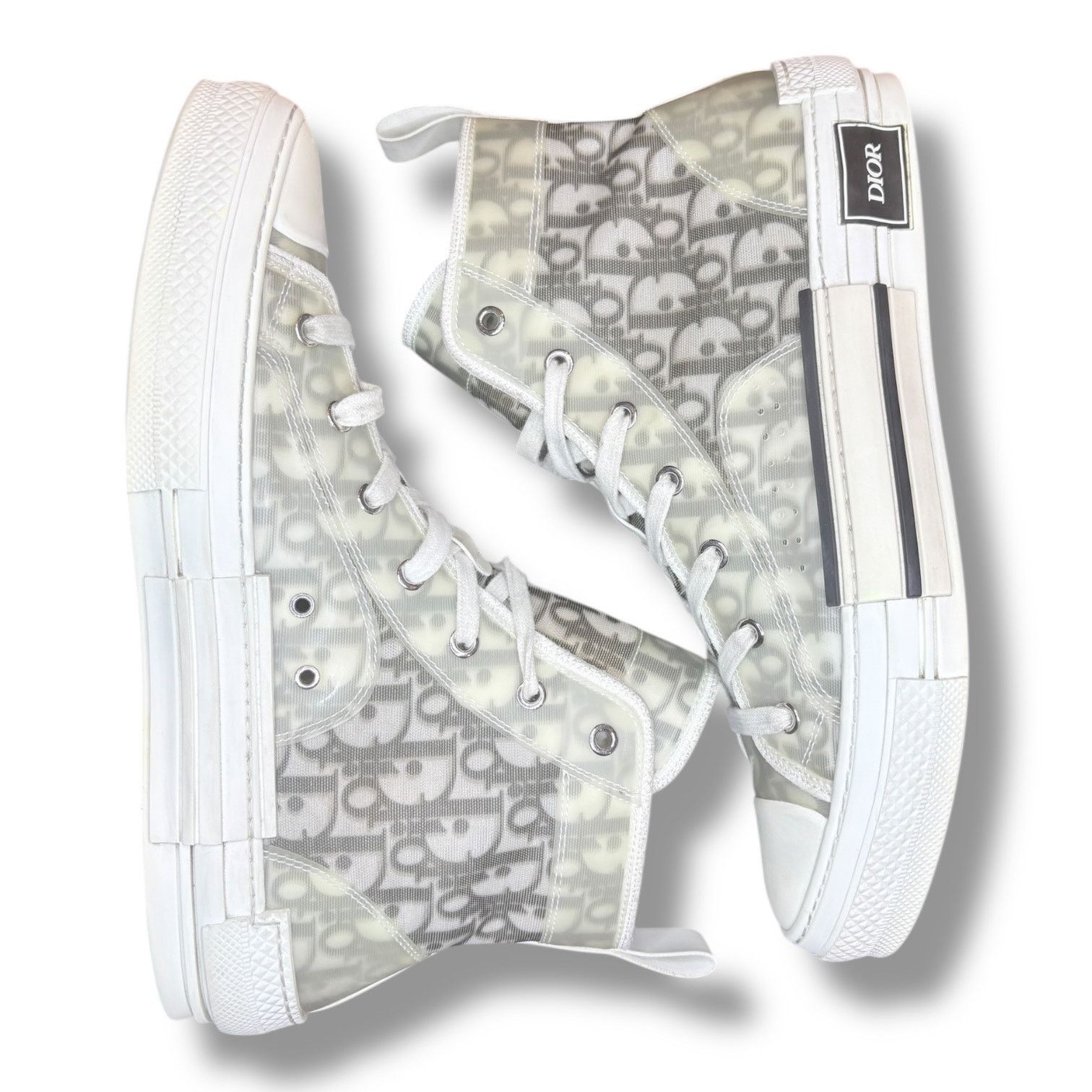 Dior Size 10 - Dior B23 White Black Monogram HighTop 