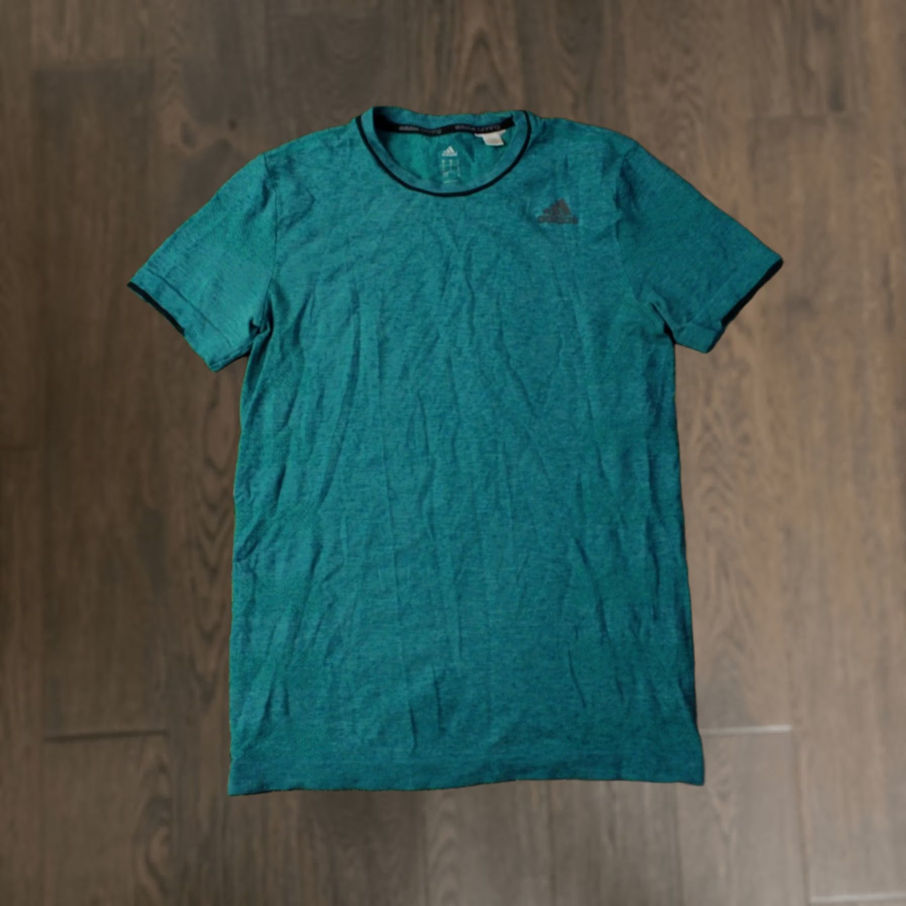Adidas ADIDAS Adistar Running T-Shirt Men M Green and Black Short Sleeve Crew Neck 2015 Training Jersey Size US M / EU 48-50 / 2 - 1 Thumbnail