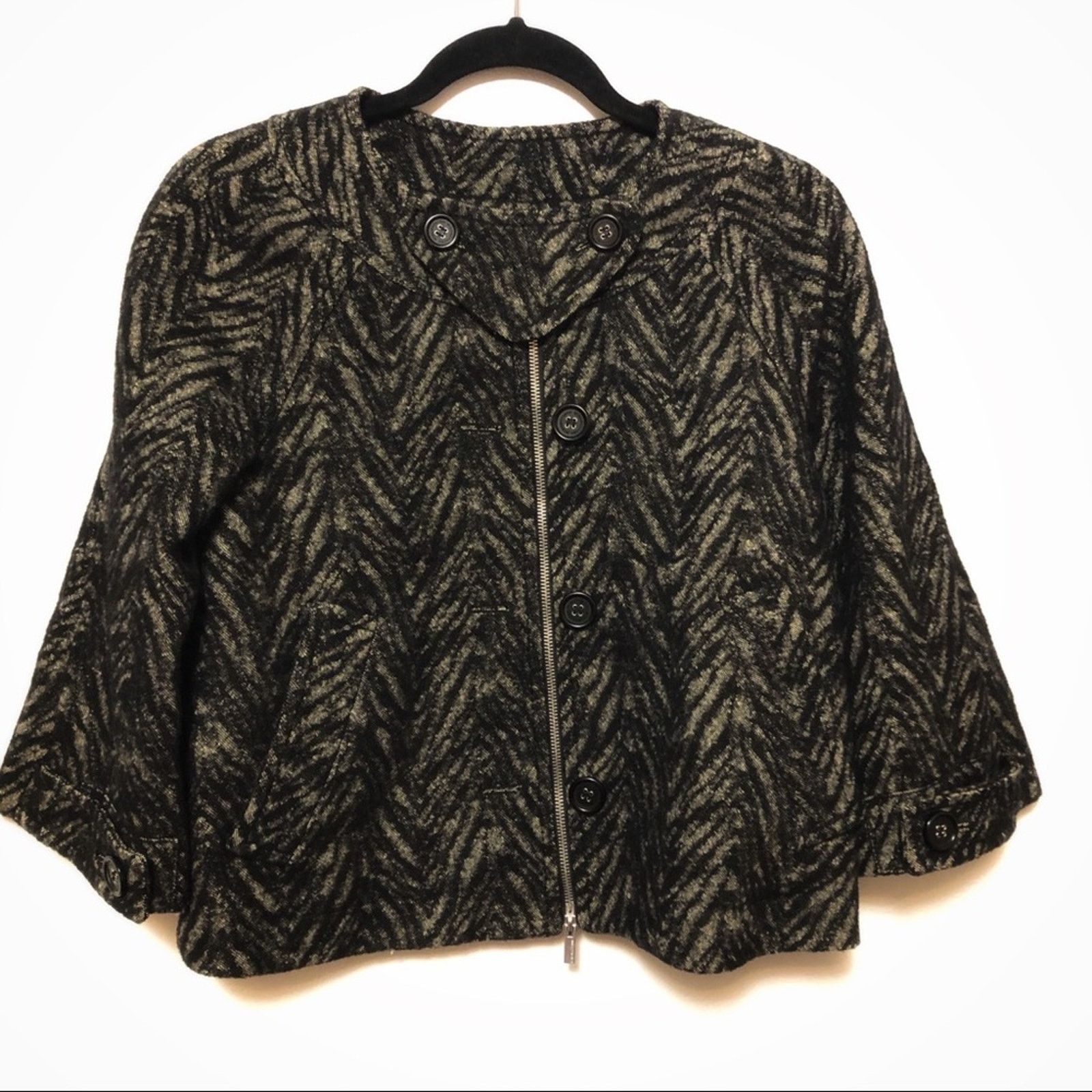 Bcbgmaxazria NWT BCBGMaxazaria trapeze jacket Tara wool xxs Size XXS / US 00 / IT 34 - 6 Thumbnail