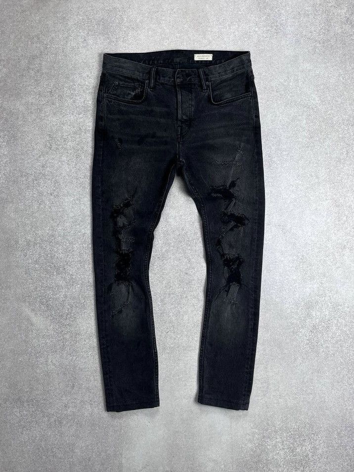 Allsaints × Vintage Vintage Allsaints Cigarette Archival Black Denim Pants Y2K Size US 30 / EU 46 - 1 Thumbnail