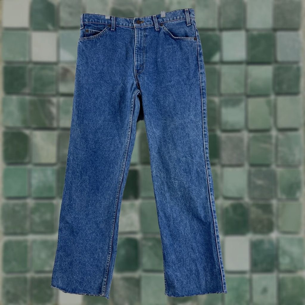 Levi's VINTAGE Levi's Jeans Mens 36x30 Blue Denim Leather Tab Straight Leg Made in USA Jeans Regular Blue 80s 90s USA Mens Size US 36 / EU 52 - 1 Thumbnail