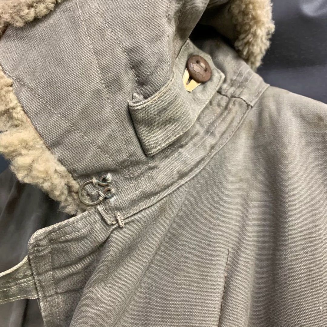 Vintage VINTAGE Swedish Army M1909 40s Sheepskin Coat Gray Khaki XL Mens Coat Military Jacket Size US XL / EU 56 / 4 - 6 Thumbnail