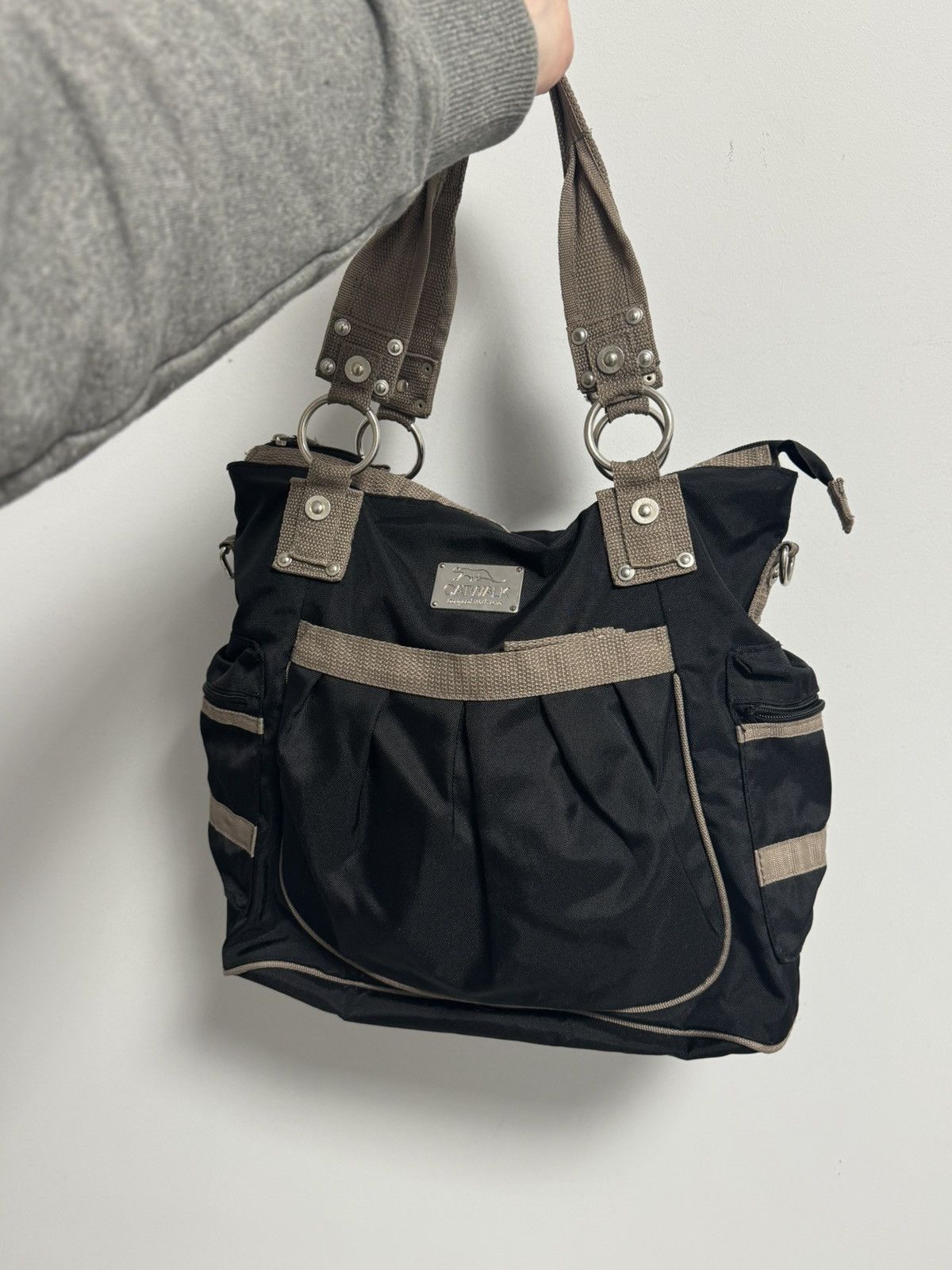 Other Catwalk Stylish Black Tote Bag Multi Pocket Nylon Shoulder Size ONE SIZE - 10 Thumbnail