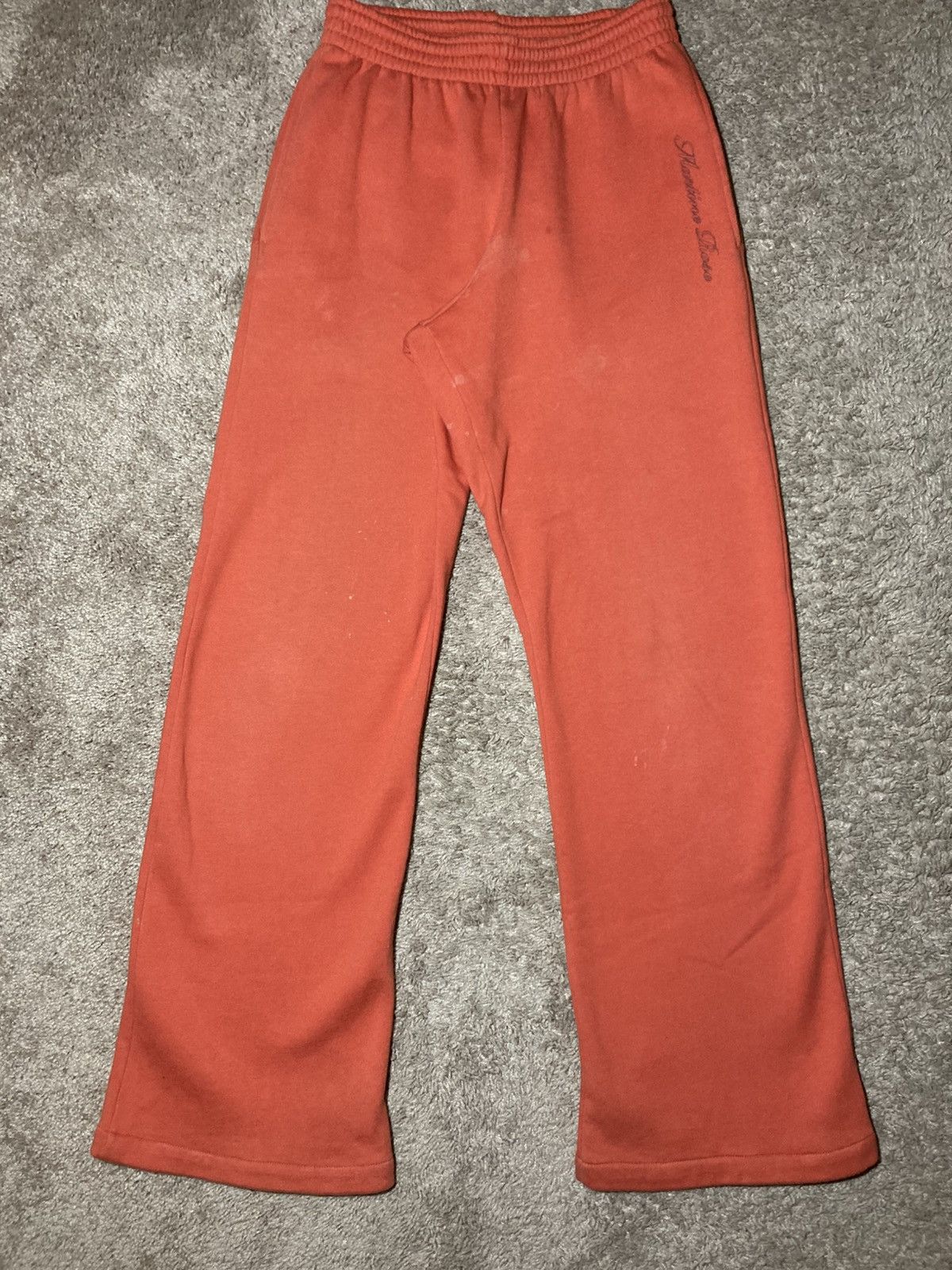 Martine Rose AW18 Martine Rose Wide Leg Orange Logo Script Sweats 2018 Size US 30 / EU 46 - 2 Thumbnail