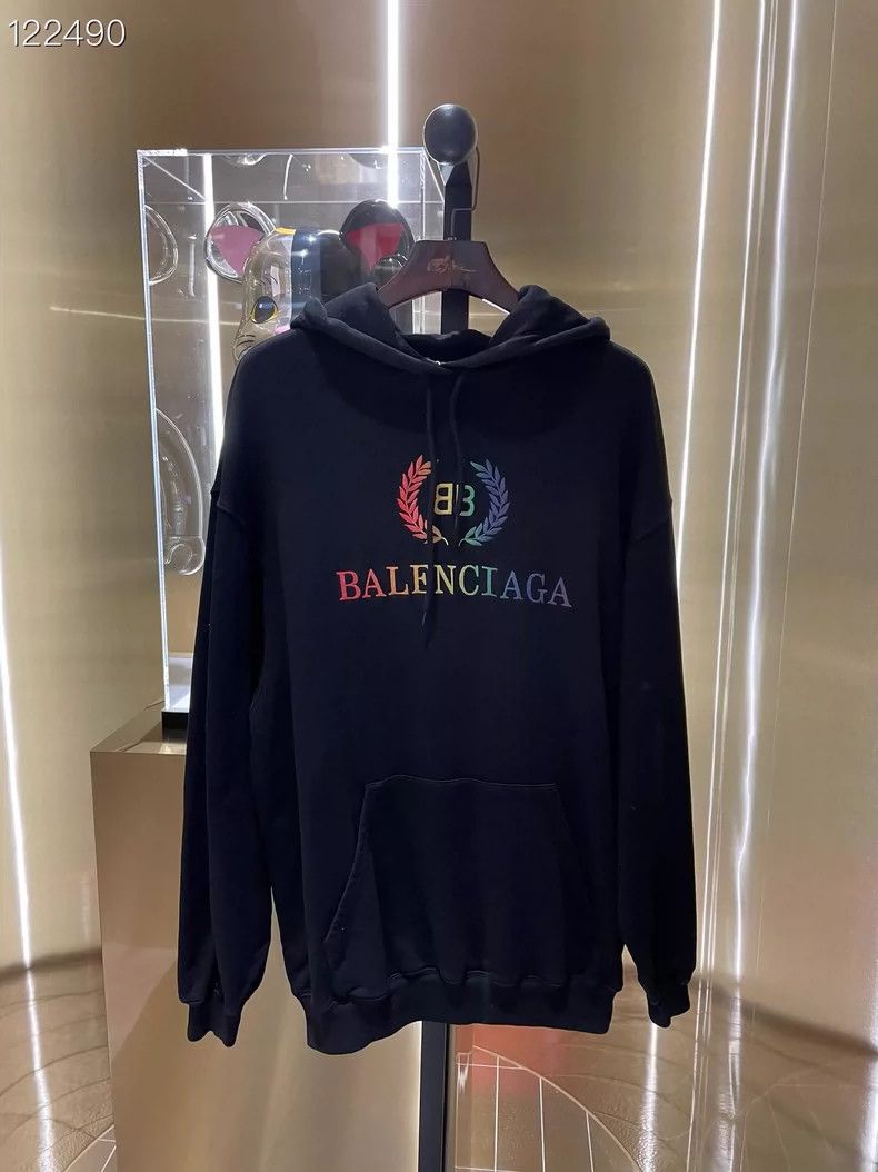 Balenciaga Rainbow Logo Black Hoodie - dmc