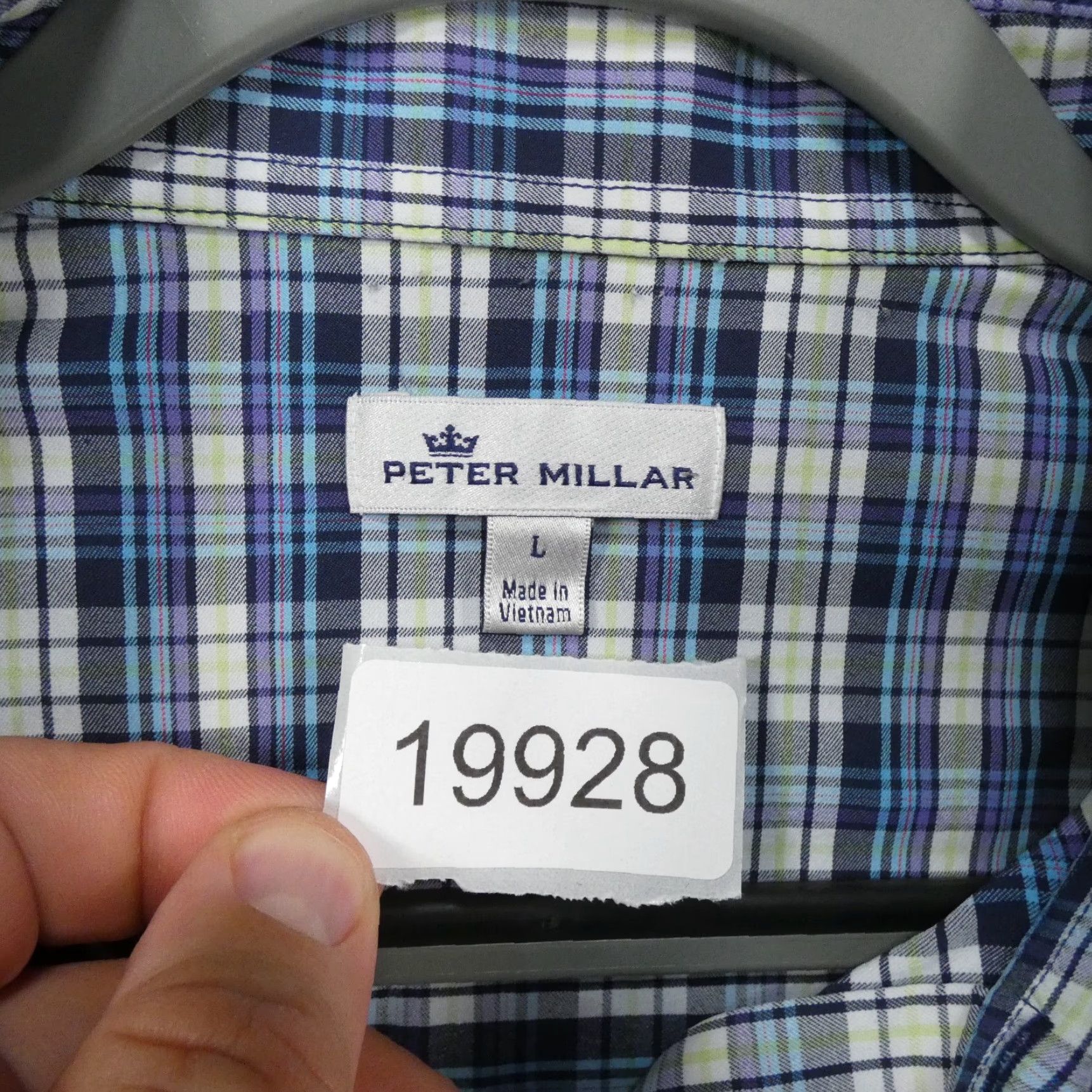 Peter Millar Peter Millar Shirt Men L Long Sleeve Button Up Blue Plaid Lightweight Size US L / EU 52-54 / 3 - 7 Thumbnail