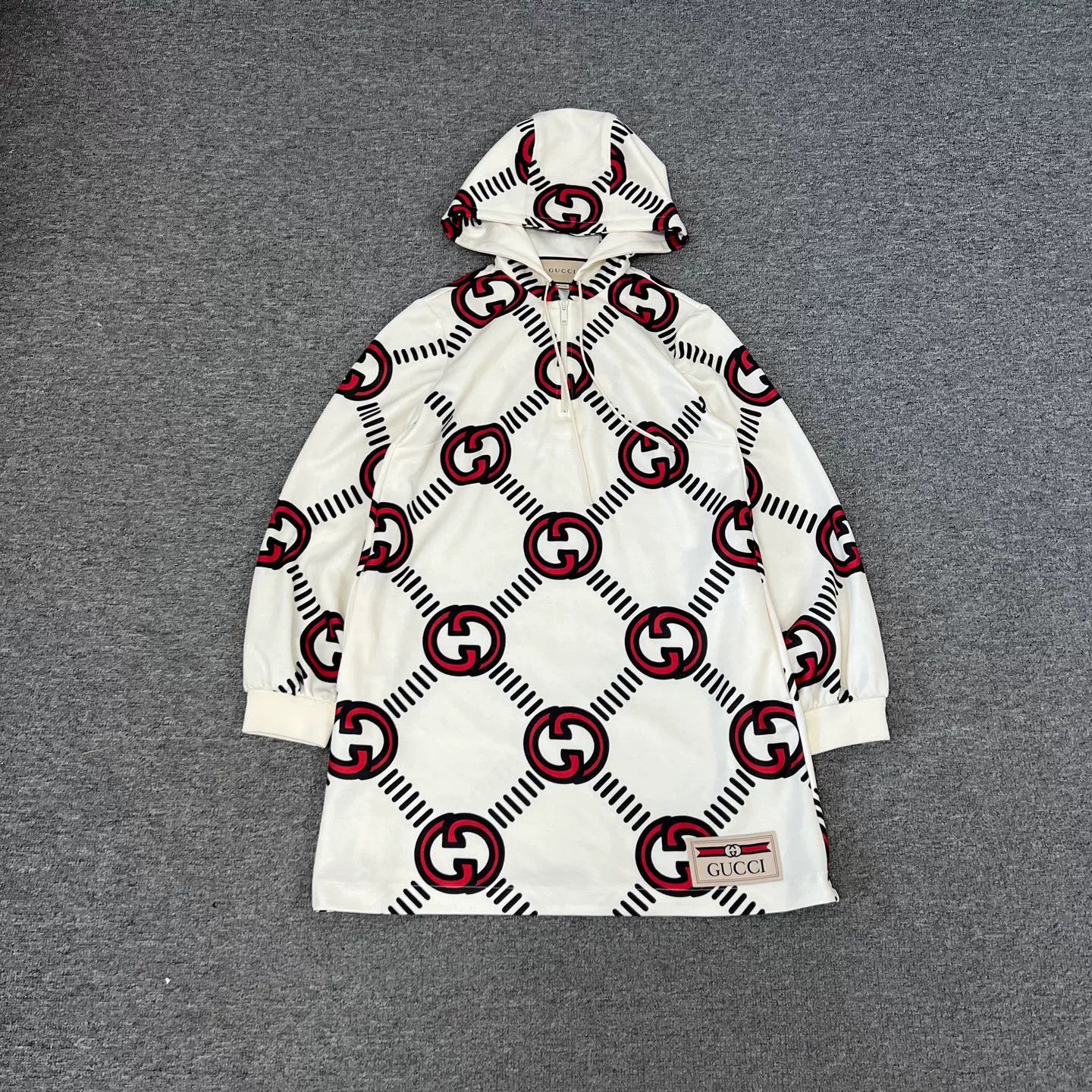 Gucci Gucci GG Print Half-Zip Hooded Dress Size M / US 6-8 / IT 42-44 - 1 Thumbnail