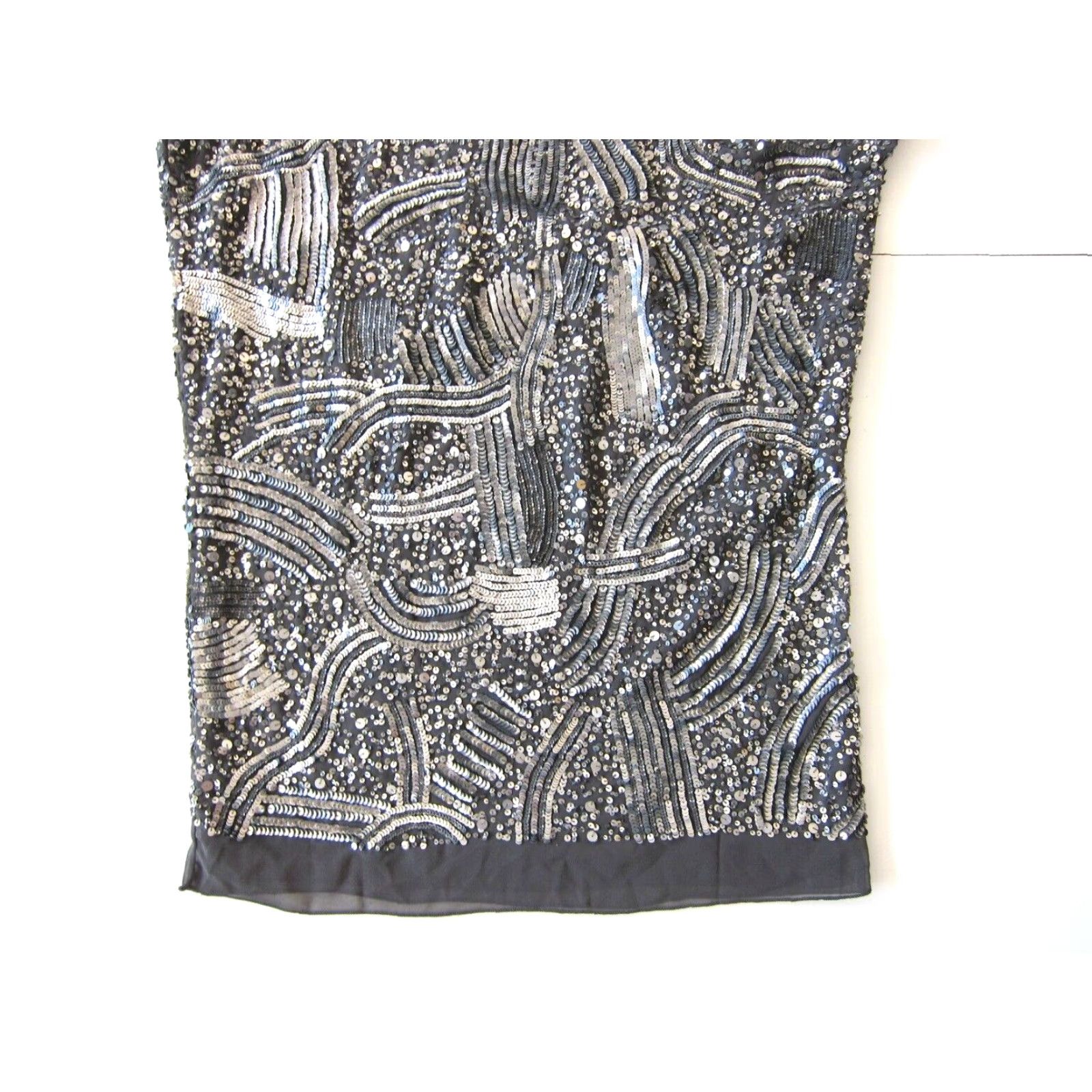 Vintage NWT Gold Hawk Tunic Shift One Shoulder Silver Sequin Dress L Women's Size L / US 10 / IT 46 - 6 Thumbnail