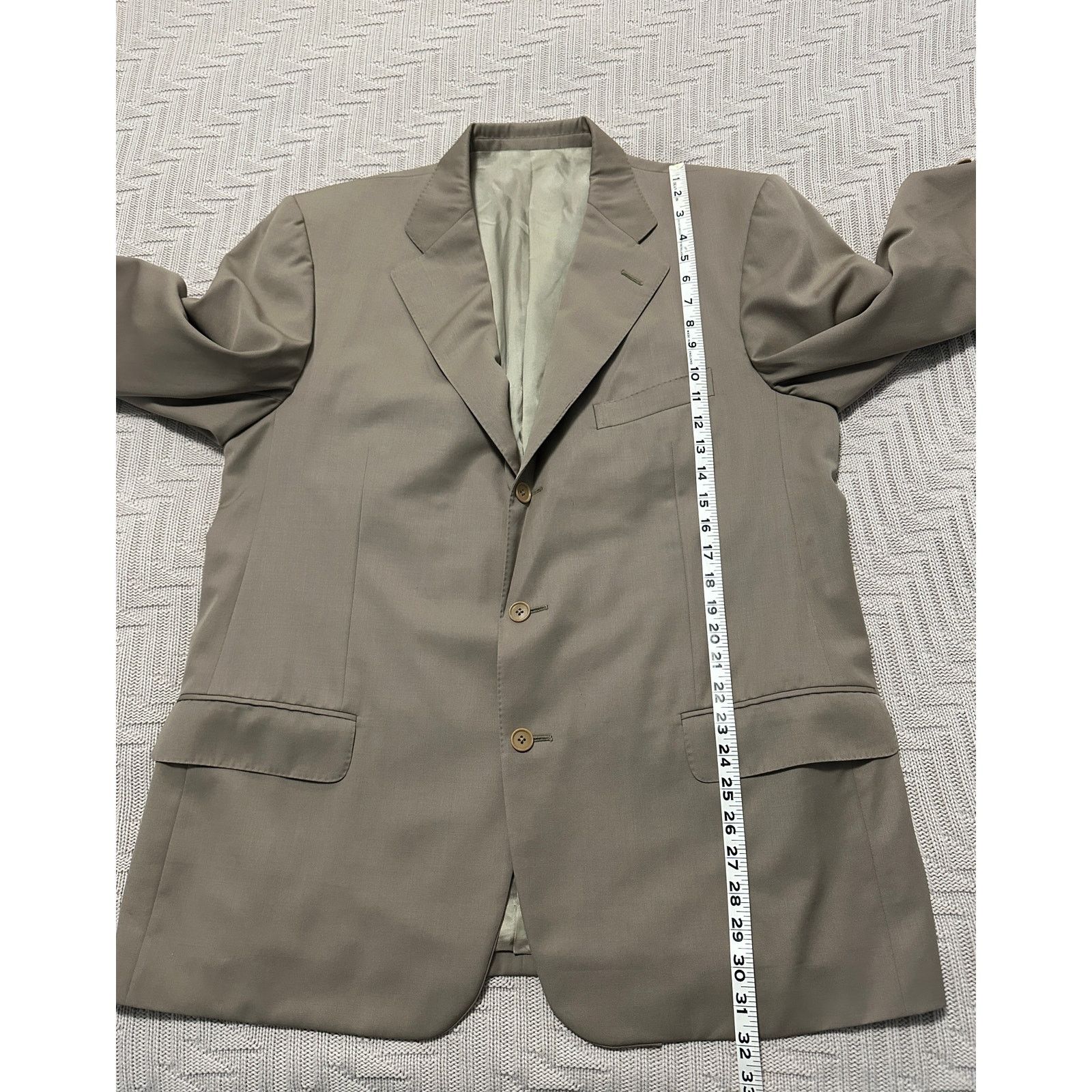 Ermenegildo Zegna Ermenegildo Zegna khaki three button wool sport coat Size 44R - 8 Thumbnail