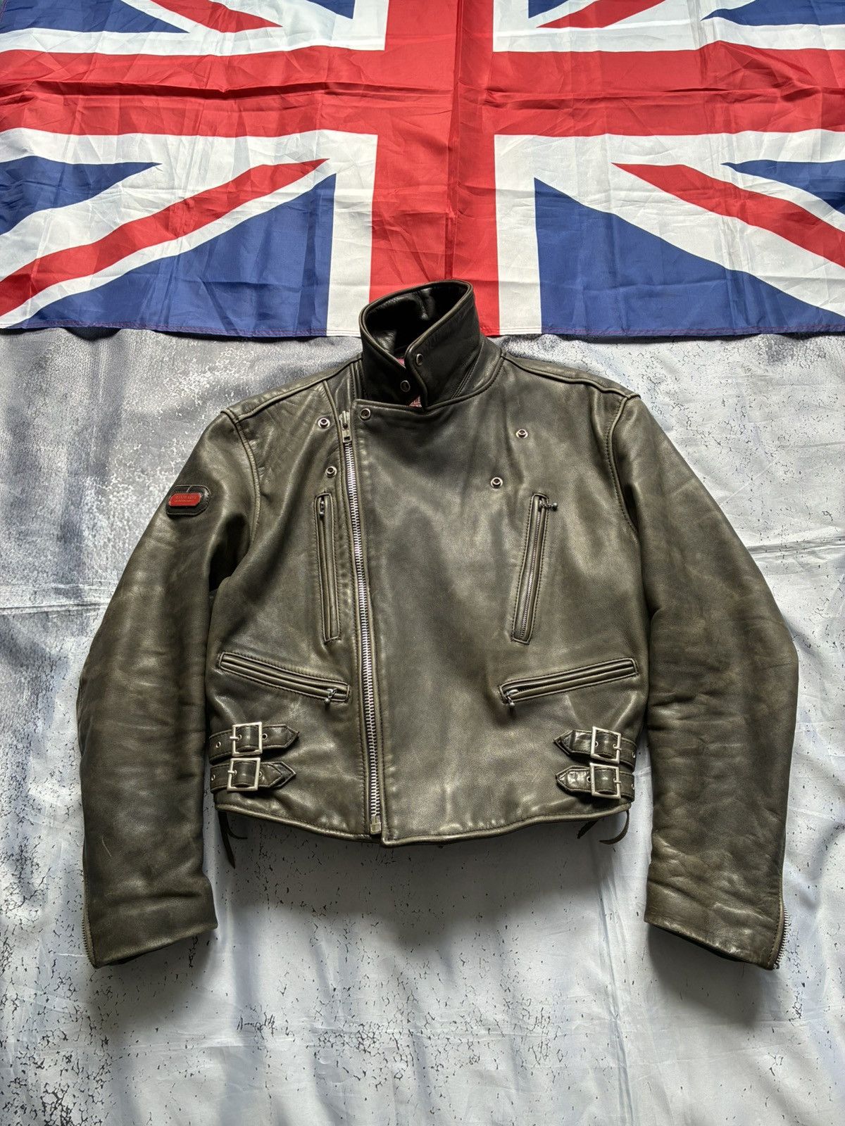Lewis Leathers Vintage 70s-80s Lewis Leathers Roadfarer gray leather jacket Size US L / EU 52-54 / 3 - 2 Thumbnail