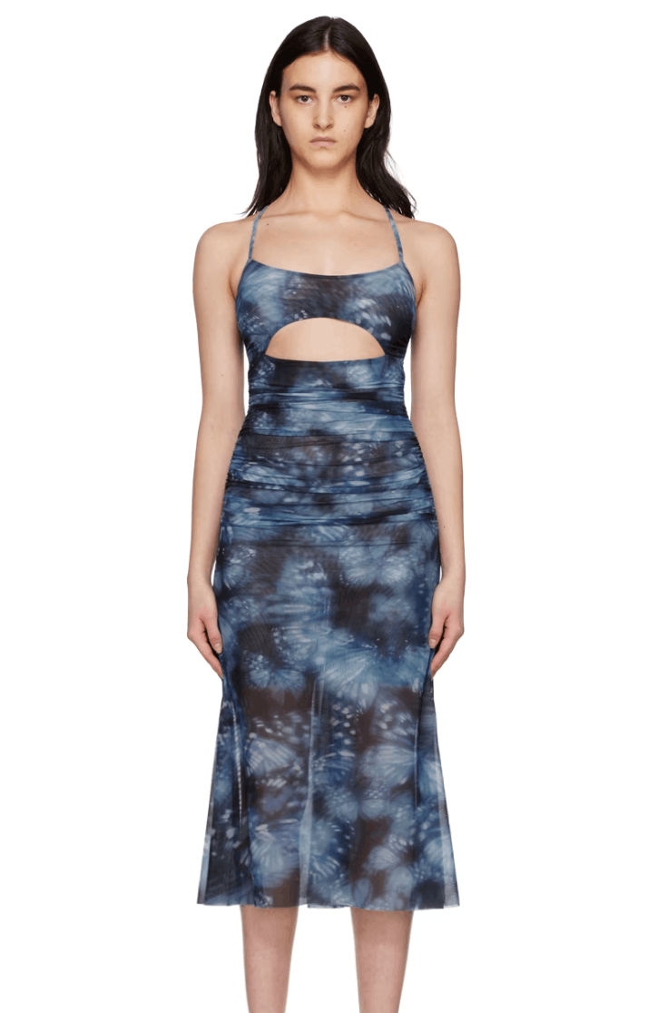 Misbhv $505 MISBHV Blue Butterfly Midi Dress Size S / US 4 / IT 40 - 1 Thumbnail