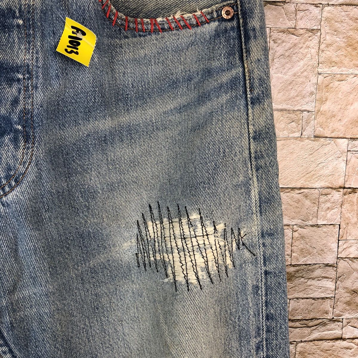 Levi's D 501 Levis patchwork ripped Distressed Denim Pants #A1013 Size US 32 / EU 48 - 10 Thumbnail