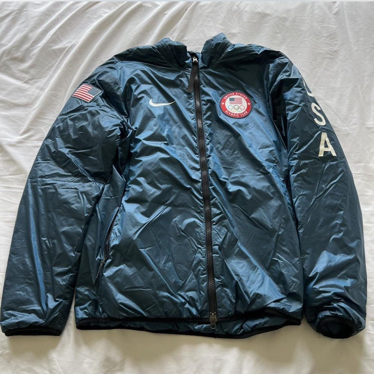 Nike BLUE NIKE PUFFER JACKET TEAM USA 2018 OLYMPICS size large Size US L / EU 52-54 / 3 - 1 Thumbnail