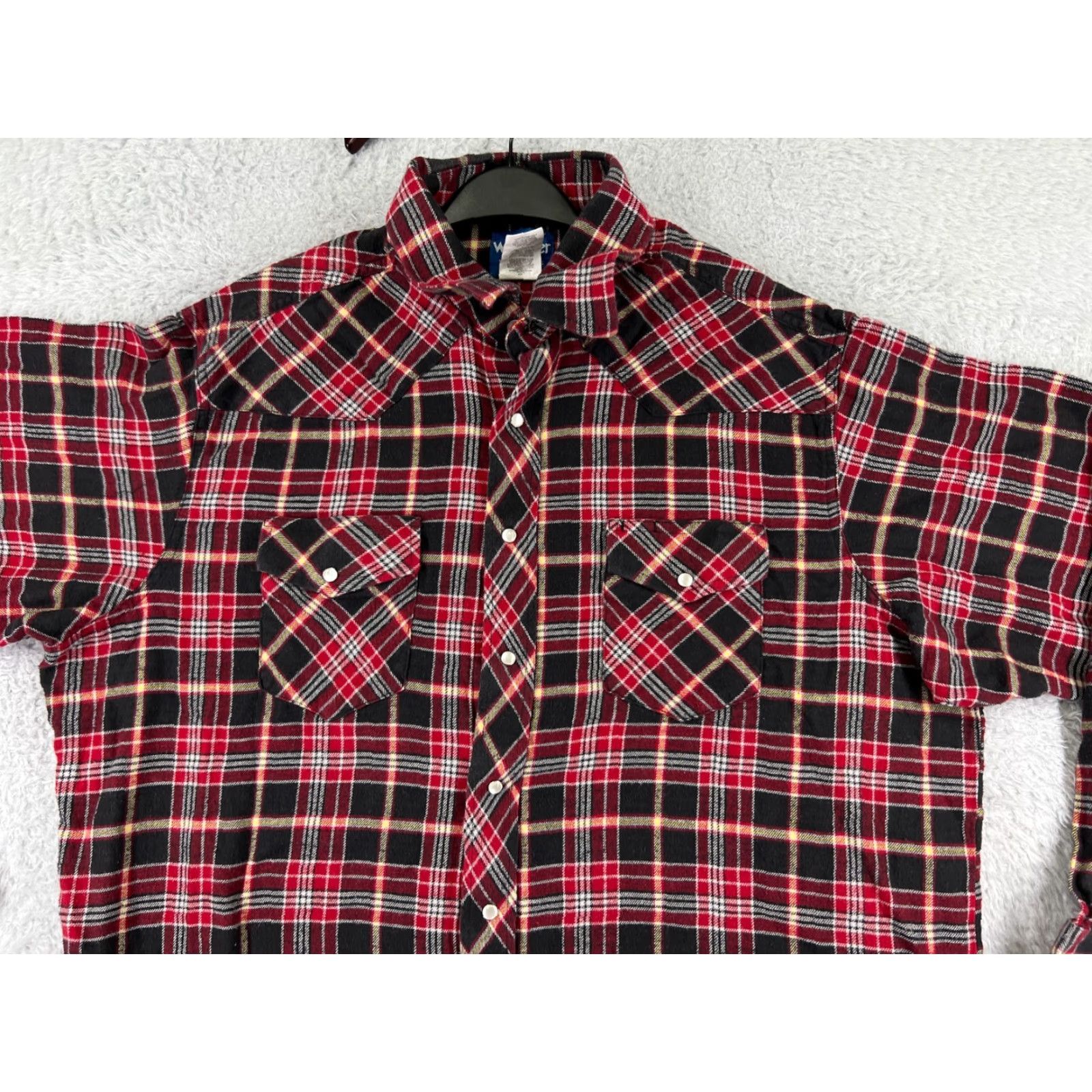 Wrangler Wrangler Shirt Men 2XL Red Plaid Western Flannel Button-Up 100% Cotton Size US XXL / EU 58 / 5 - 4 Thumbnail