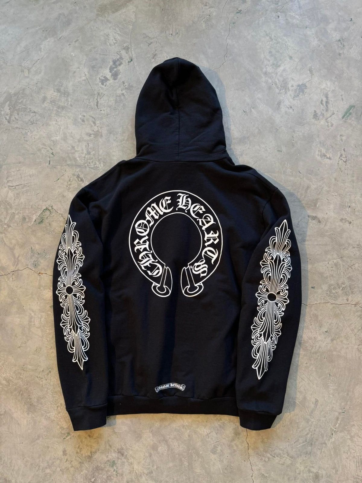 Chrome Hearts Horseshoe Floral Hoodie Black | Grailed