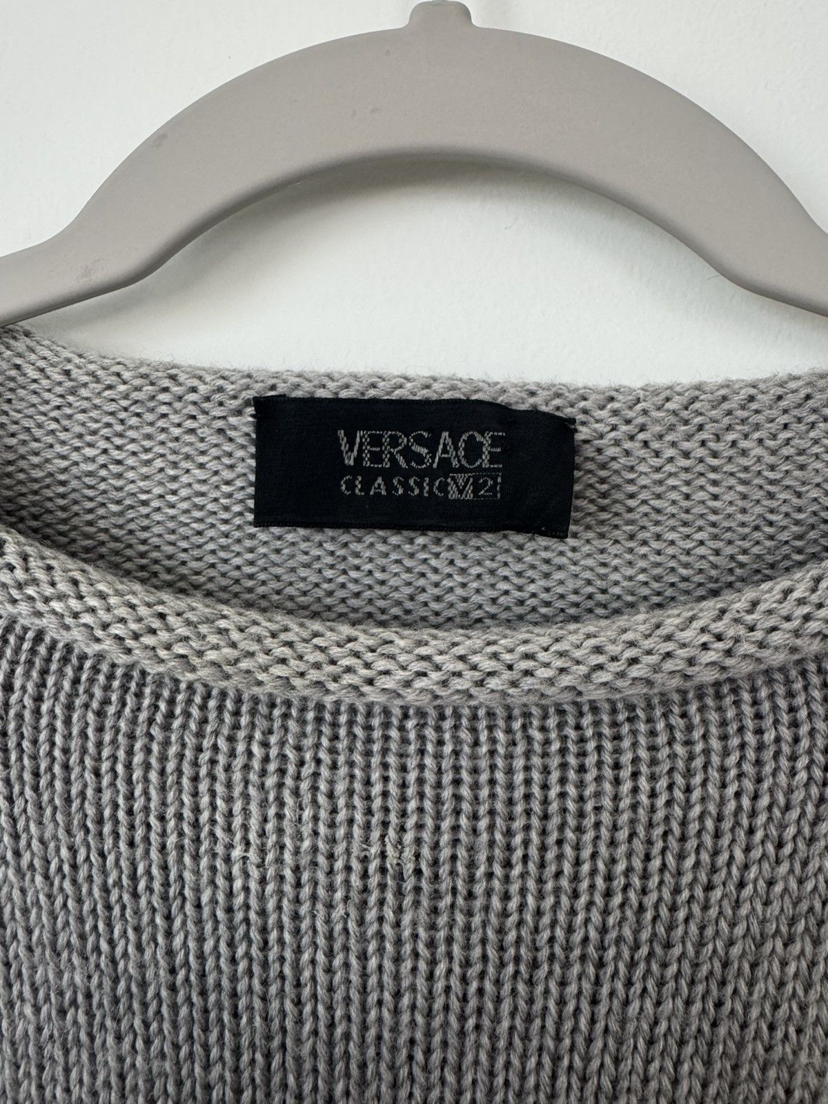 Versace Vintage Versace Gray Knit Sweater Size US M / EU 48-50 / 2 - 2 Thumbnail