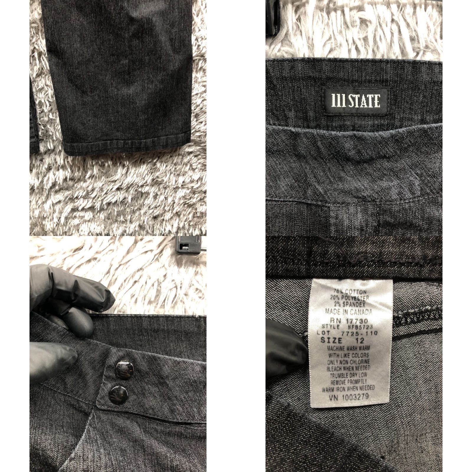 Vintage 111 State Jeans Womens Size 12 Mid Rise Dark Wash Black Denim Size 34" / US 12 / IT 48 - 8 Thumbnail