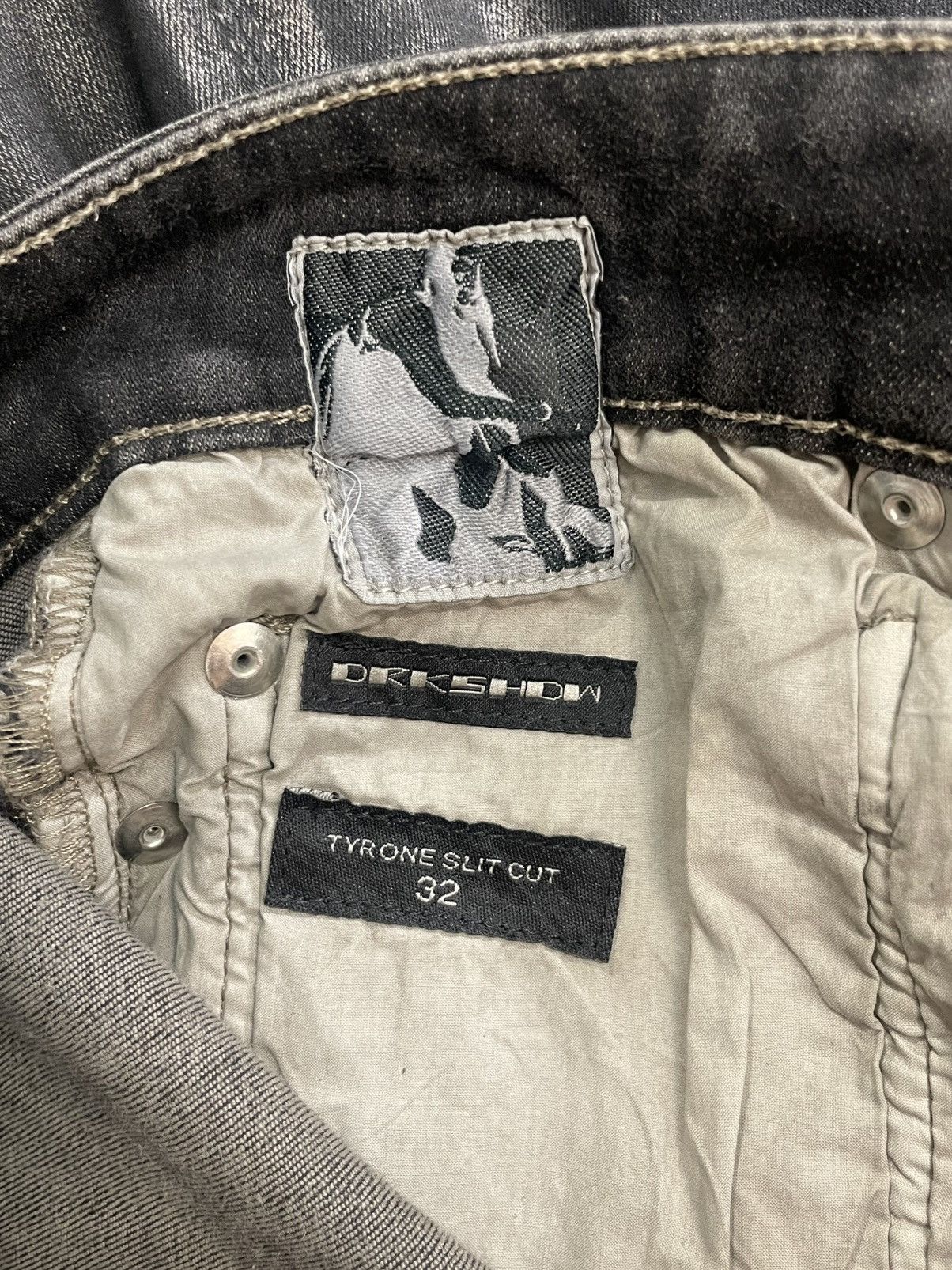 Rick Owens Drkshdw FW20 Tyrone Slit Cut Waxed Denim Size US 32 / EU 48 - 7 Thumbnail