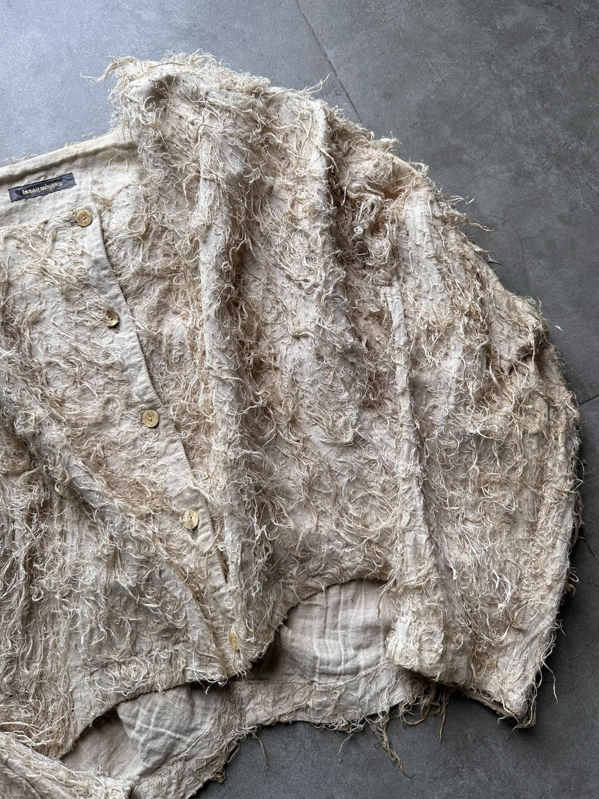 Issey Miyake 1980s ISSEY MIYAKE TEXTURED LINEN JACKET Size US M / EU 48-50 / 2 - 4 Thumbnail