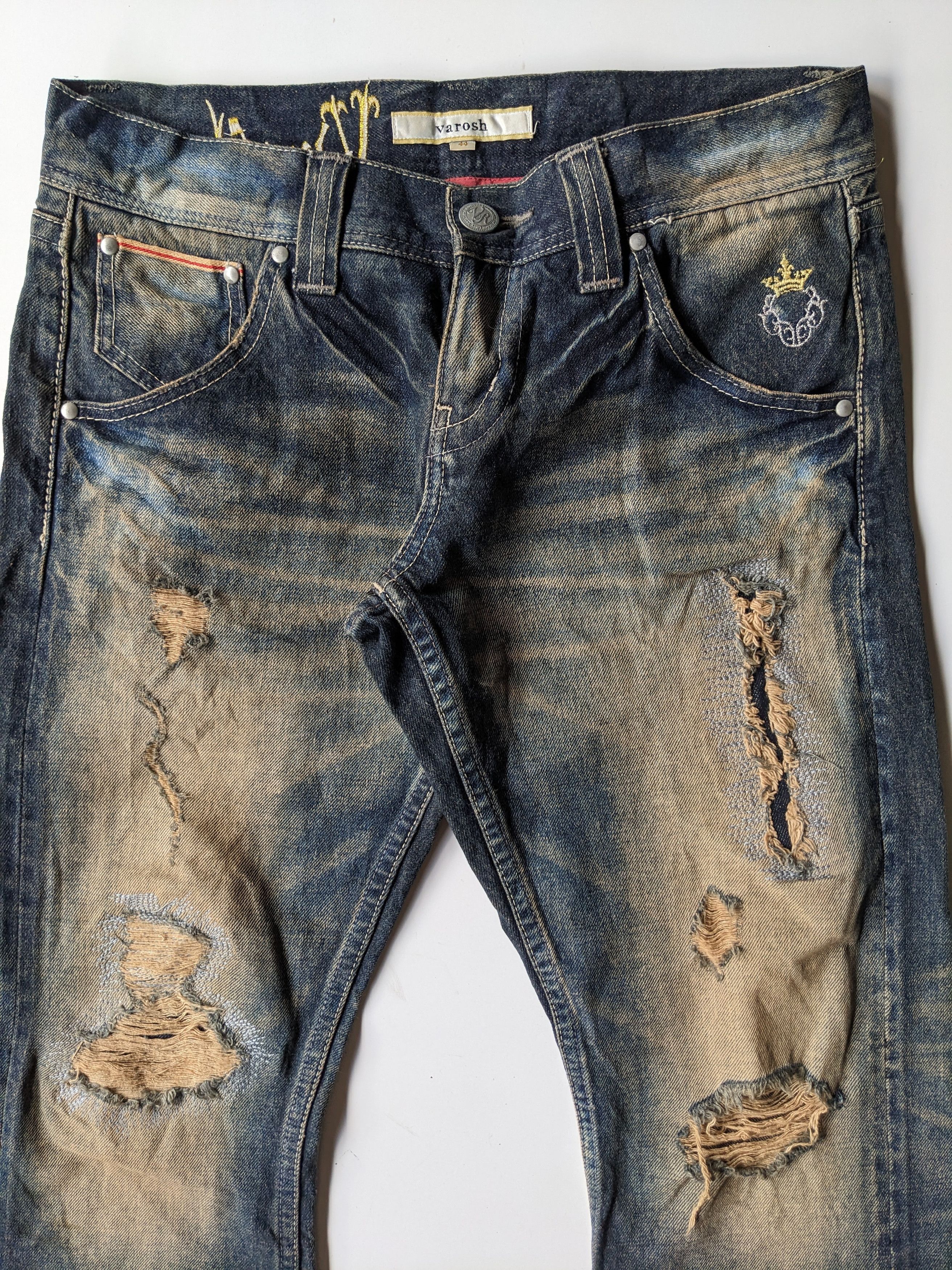 If Six Was Nine × Le Grande Bleu (L.G.B.) Varosh mud wash ripped flare jeans Size US 32 / EU 48 - 4 Thumbnail