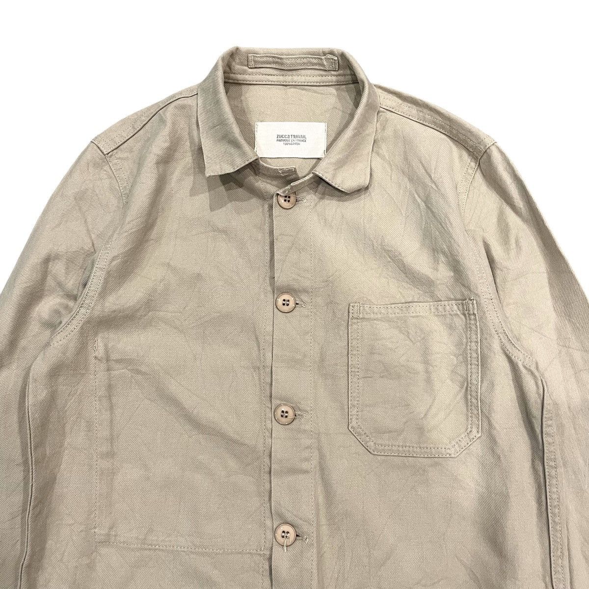 CABANE de ZUCCa × Issey Miyake × Japanese Brand Vintage Zucca Travail by Issey Miyake Chore Jacket Cream Size US M / EU 48-50 / 2 - 2 Thumbnail