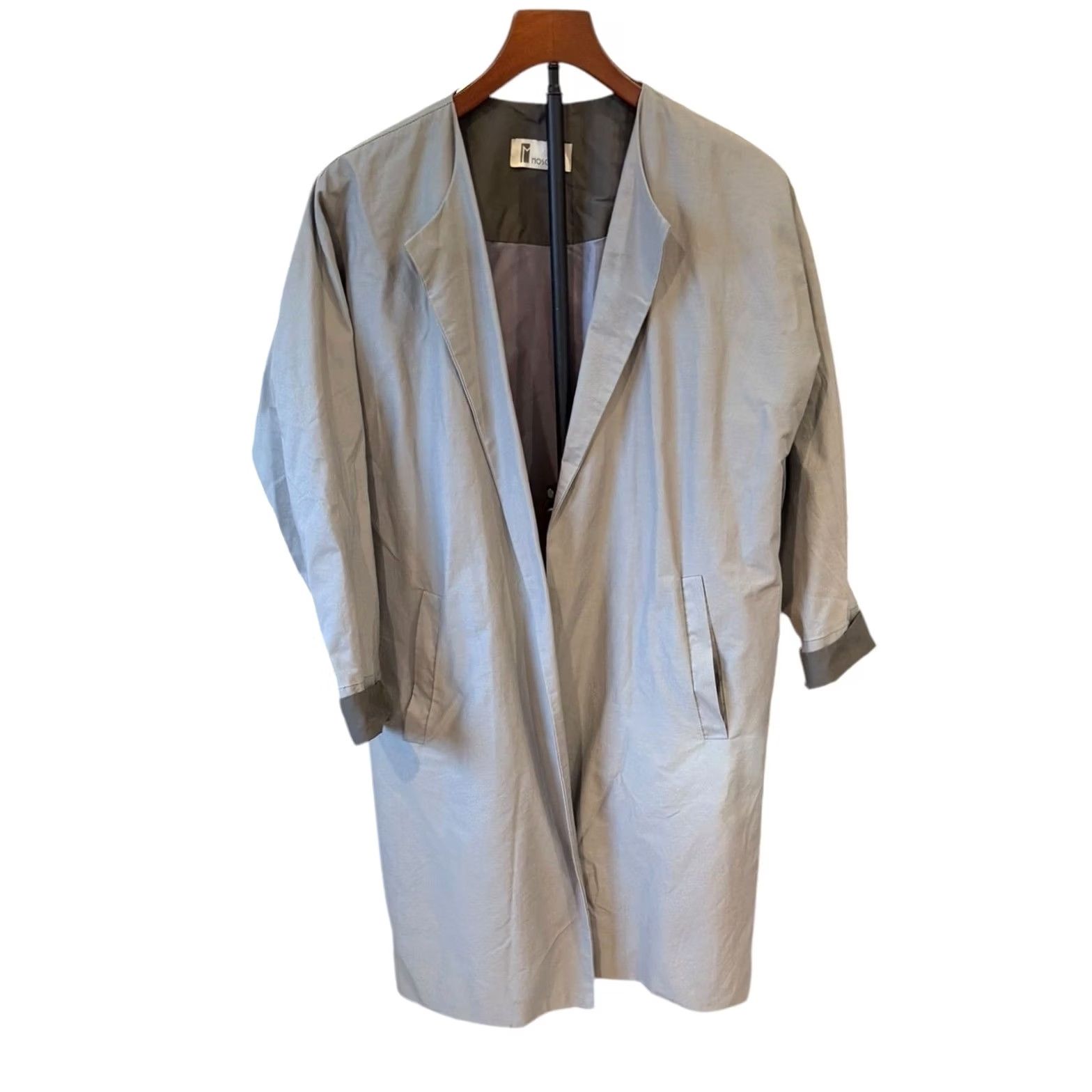 Vintage Moscona Coat Duster Lightweight Jacket Longline Gray Open Front Modern Chic M Size ONE SIZE - 2 Thumbnail