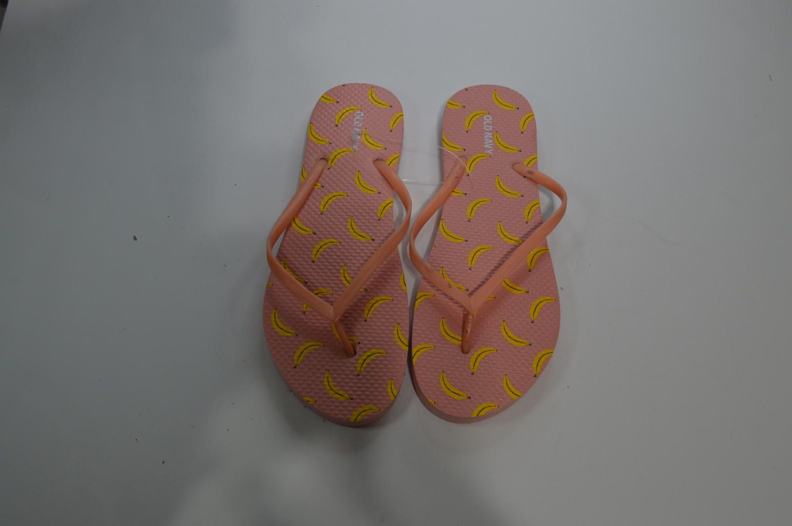Designer Old Navy Banana Print Flip-Flops, Size 9, Pink and Yellow Size US 9 / IT 39 - 2 Thumbnail